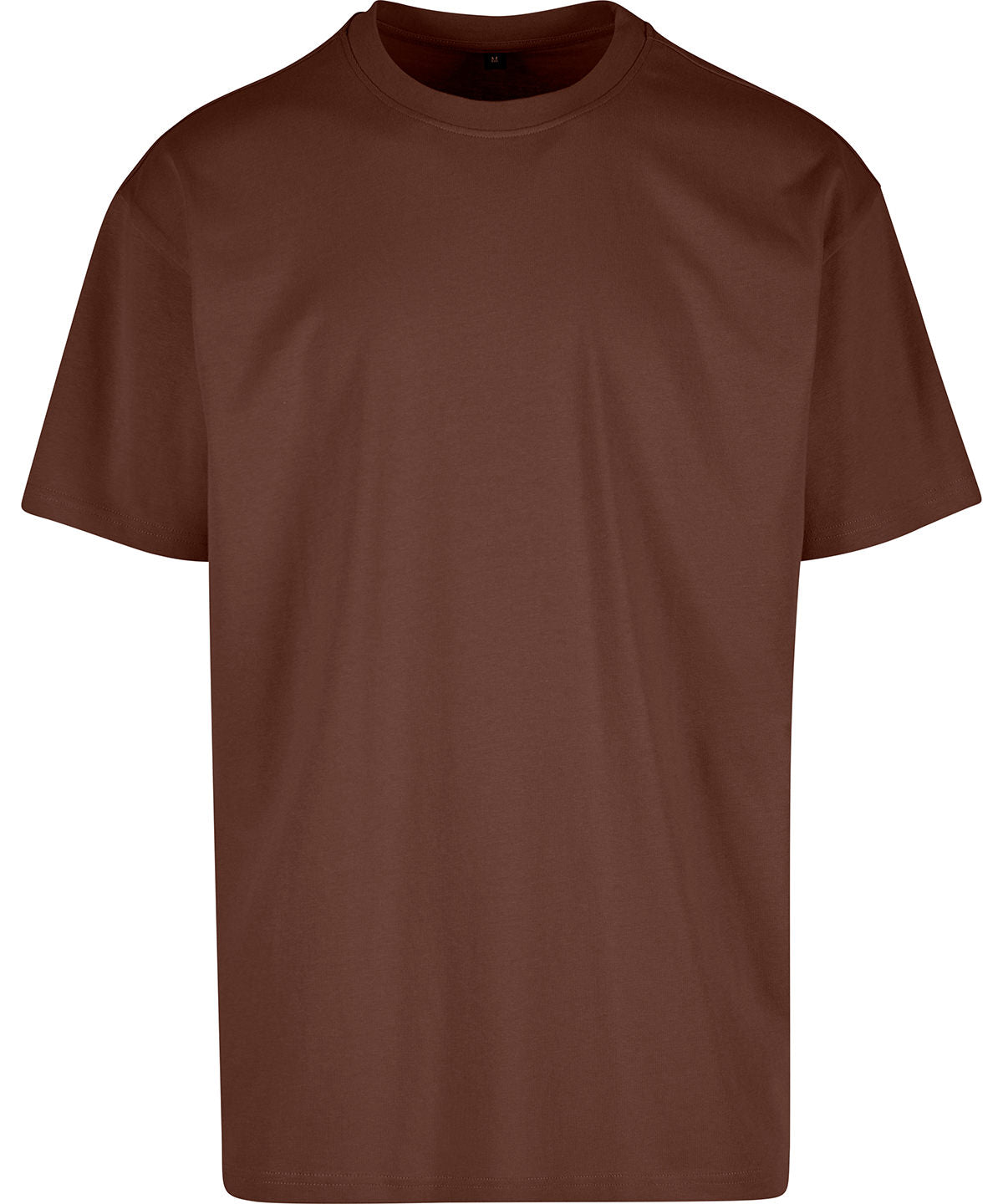 Build Your Brand Heavy oversized tee in Chocolate Brown, front view