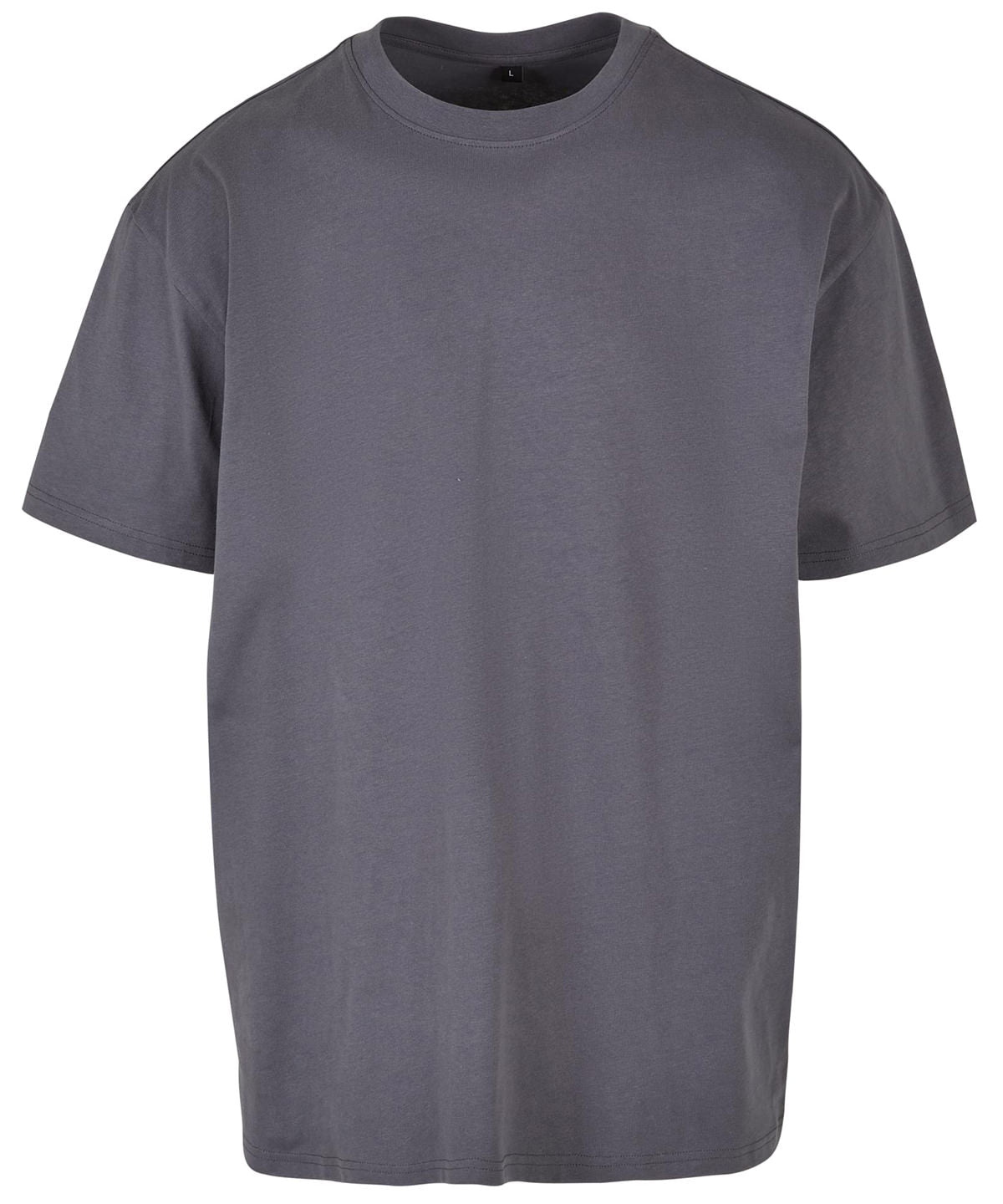 Build Your Brand Heavy oversized tee in Dark Grey, front view