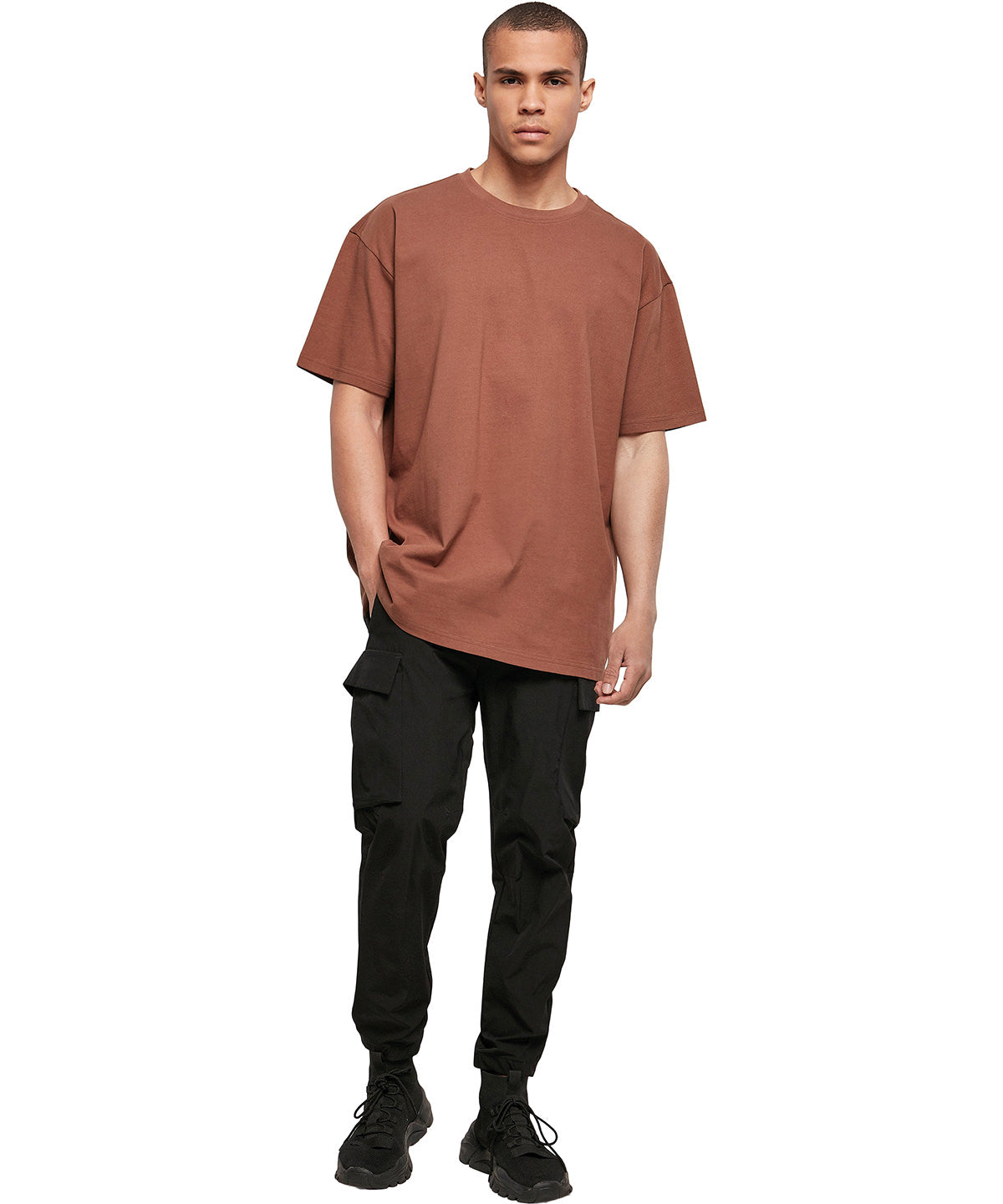 Build Your Brand Heavy oversized tee, lifestyle photo