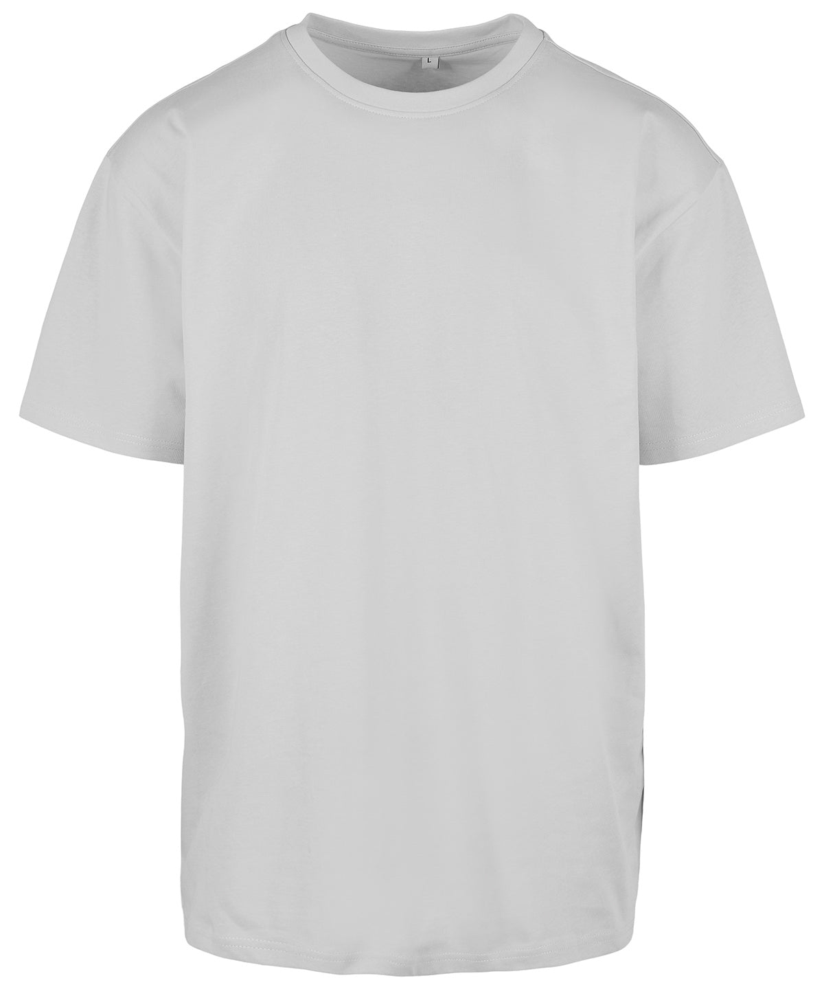 Build Your Brand Heavy oversized tee in Light Asphalt, front view