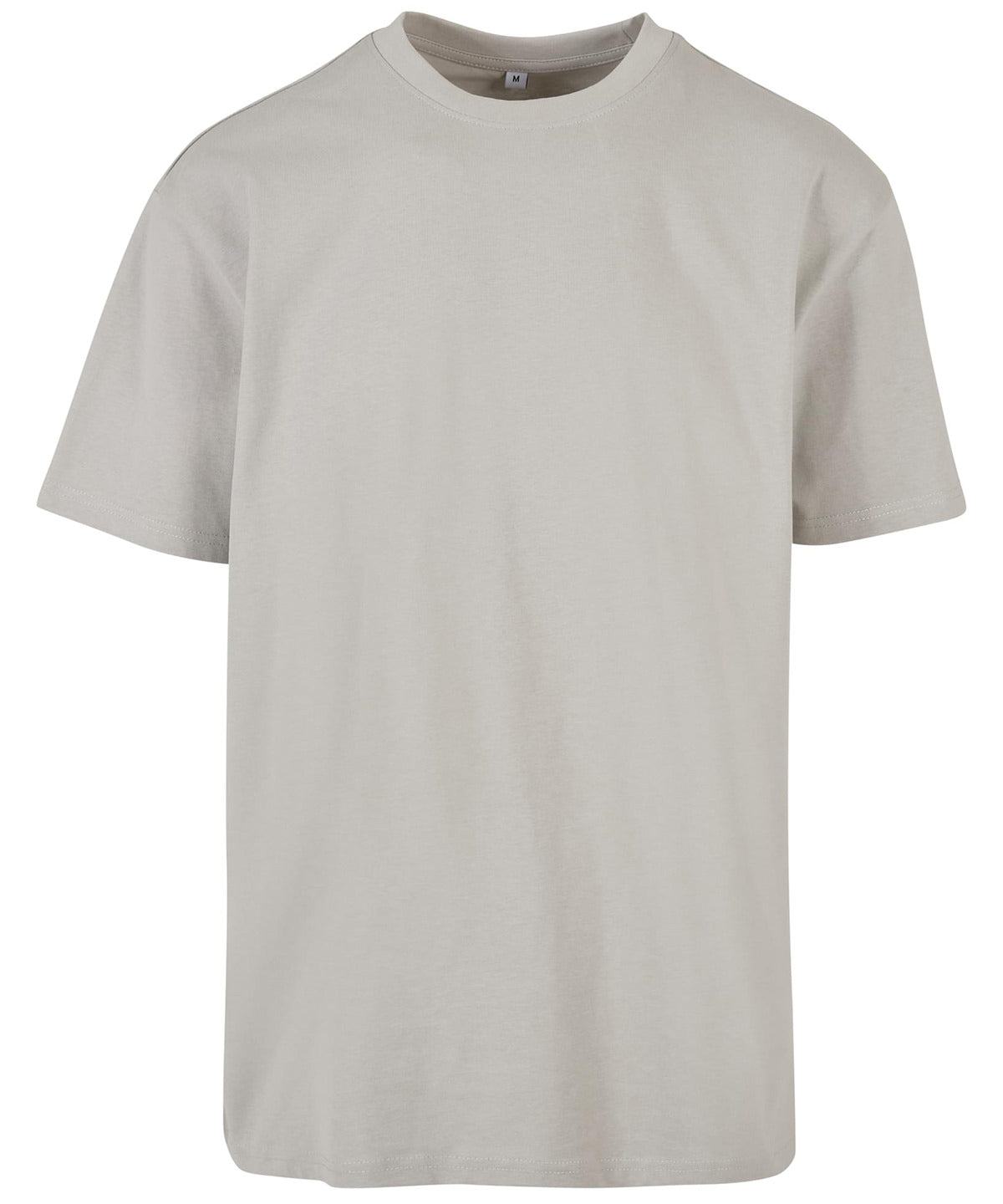 Build Your Brand Heavy oversized tee in Light Grey, front view