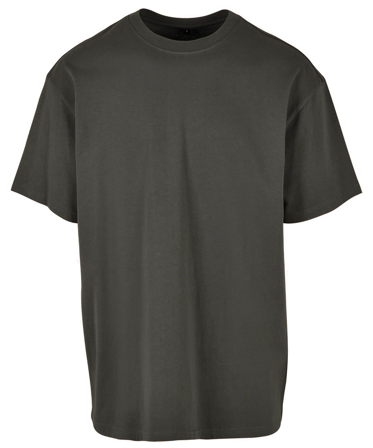 Build Your Brand Heavy oversized tee in Magnet, front view