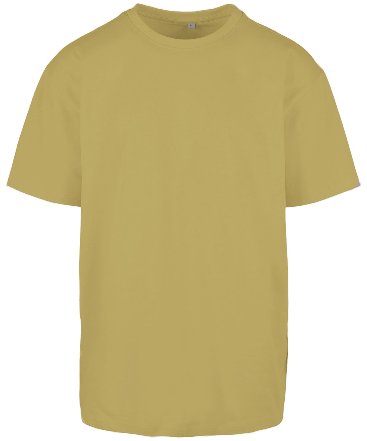Build Your Brand Heavy oversized tee in Pale Moss, front view