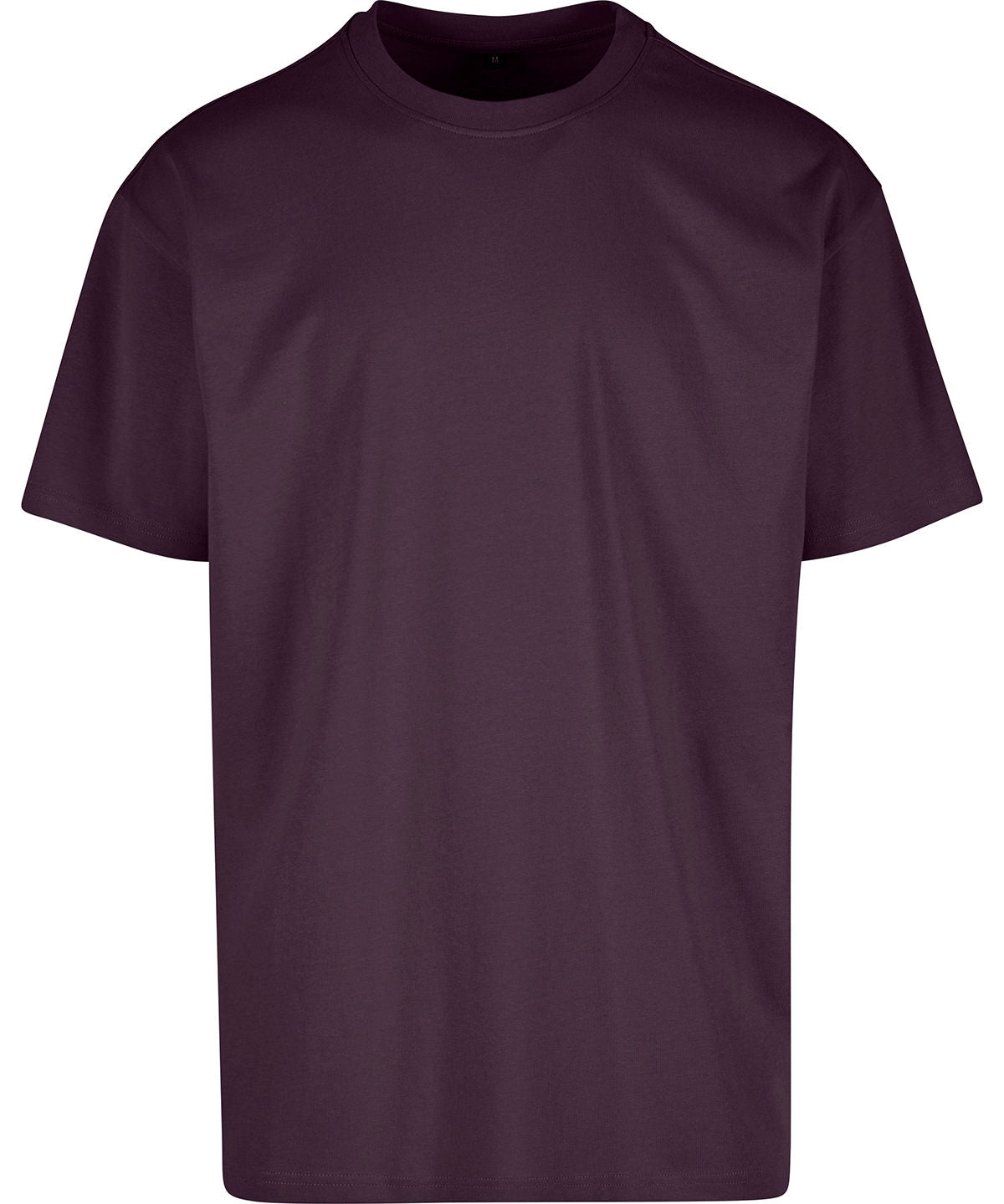 Build Your Brand Heavy oversized tee in Plum Purple, front view