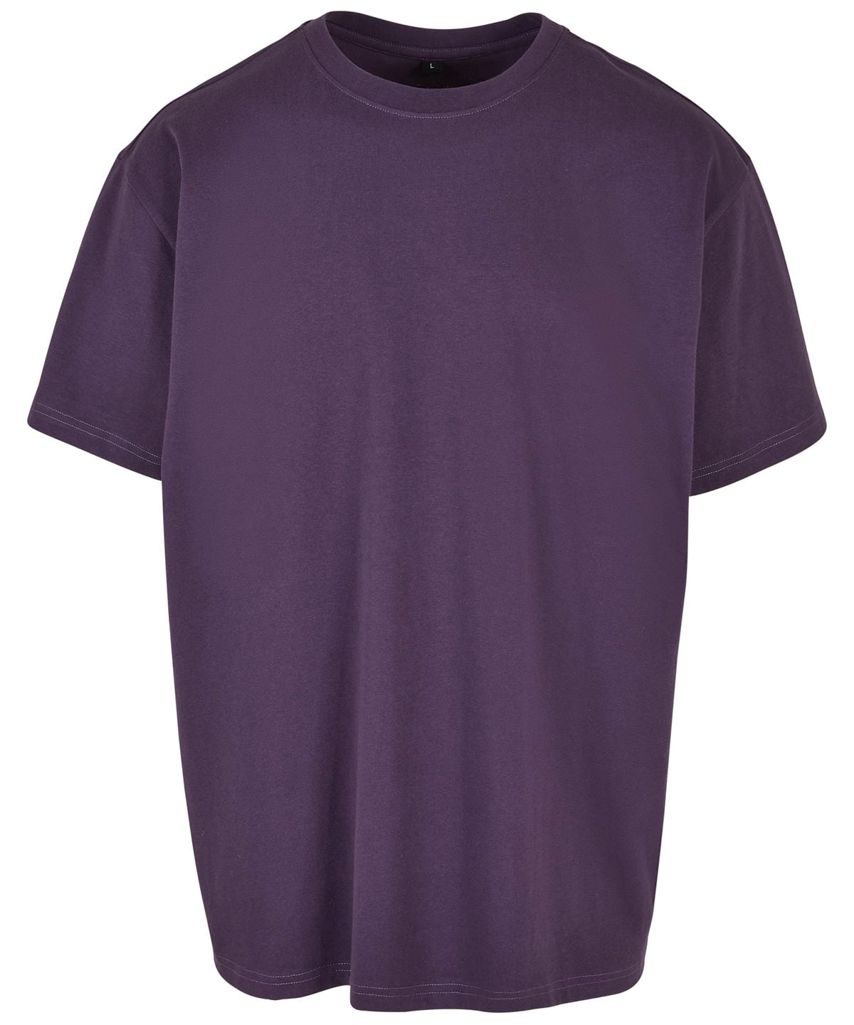 Build Your Brand Heavy oversized tee in Purple Night, front view