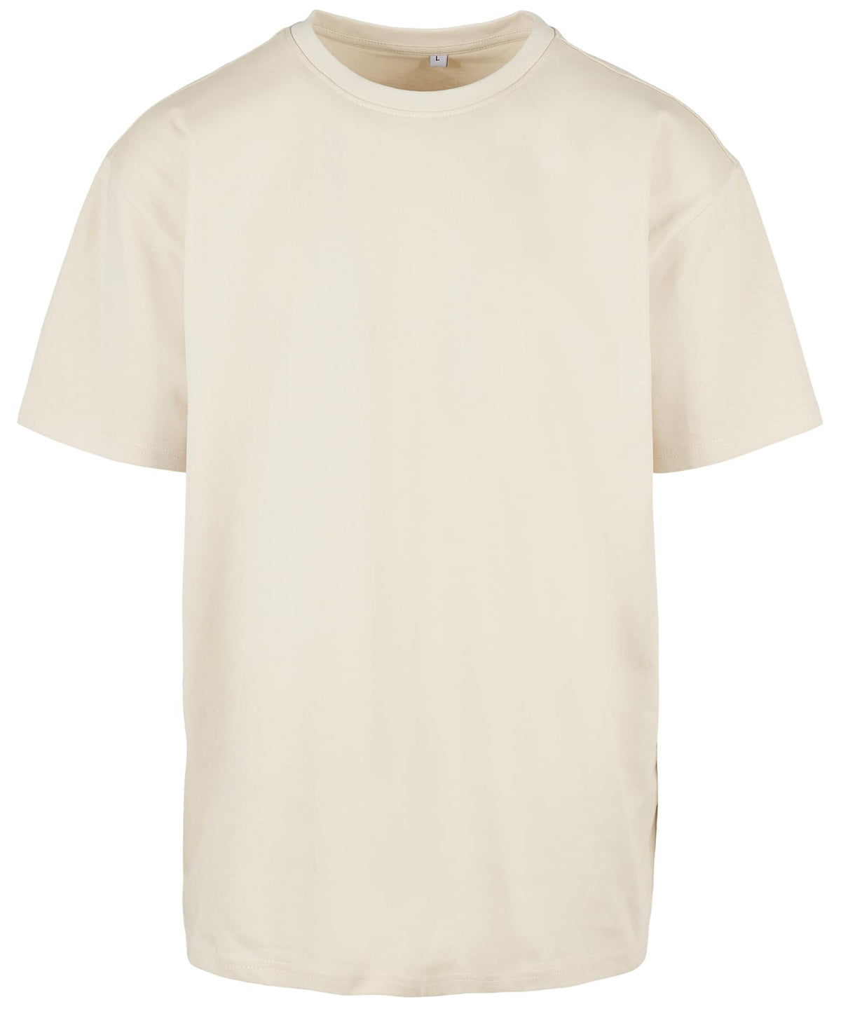 Build Your Brand Heavy oversized tee in Sand, front view