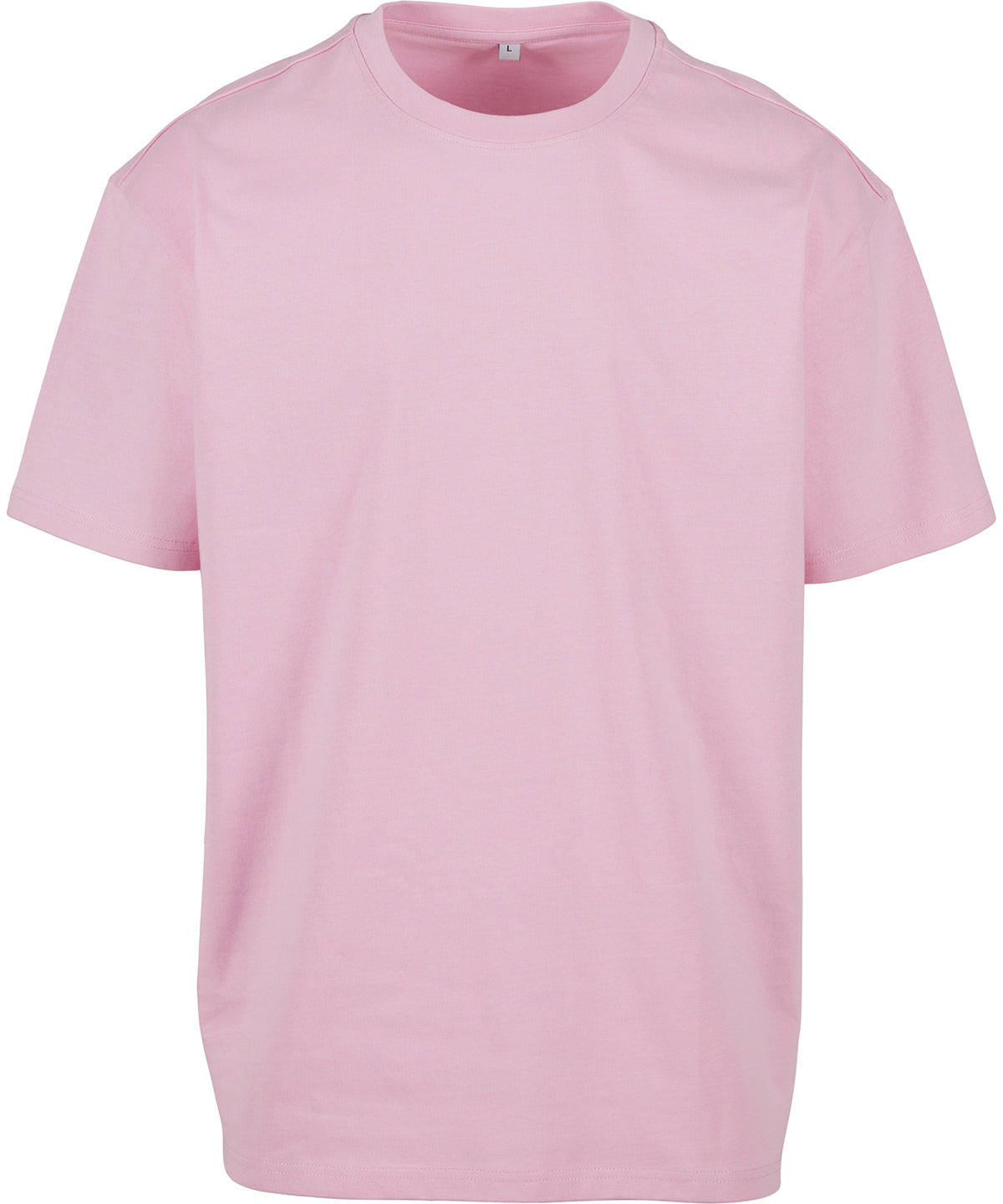 Build Your Brand Heavy oversized tee in Soft Pink, front view