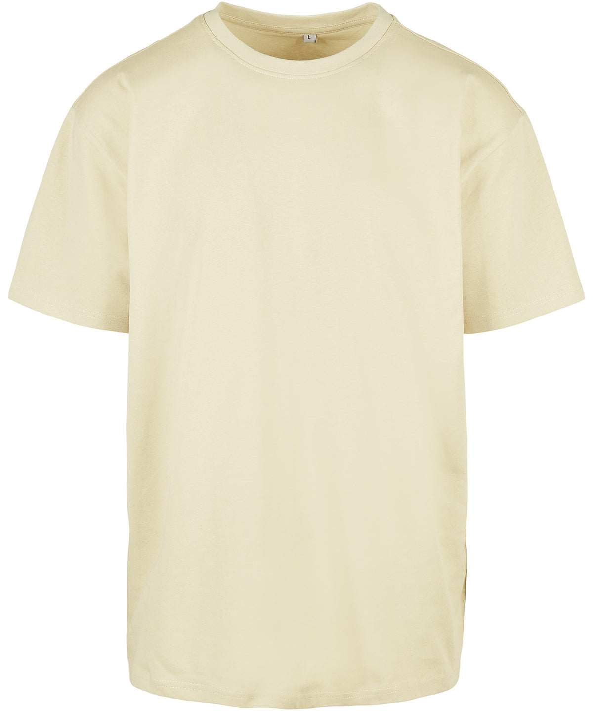 Build Your Brand Heavy oversized tee in Soft Yellow, front view
