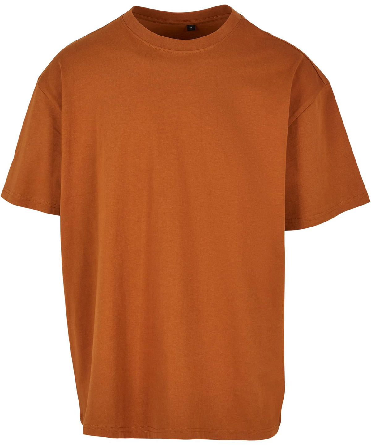 Build Your Brand Heavy oversized tee in Toffee, front view