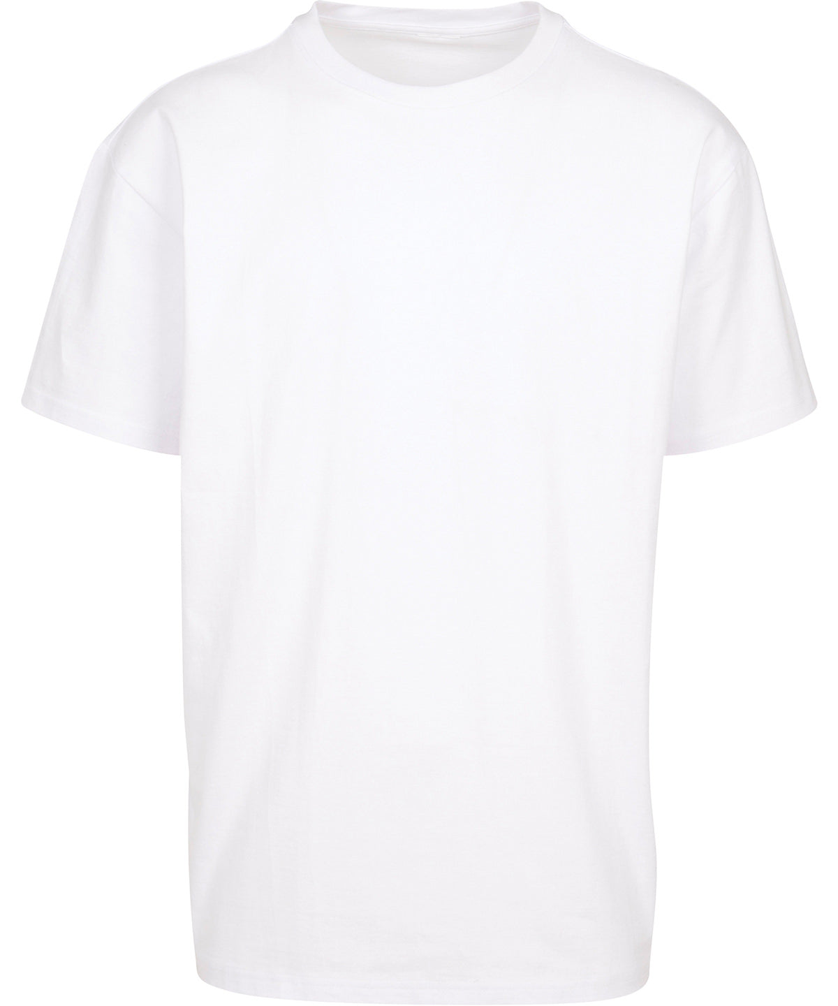 Build Your Brand Heavy oversized tee in White, front view
