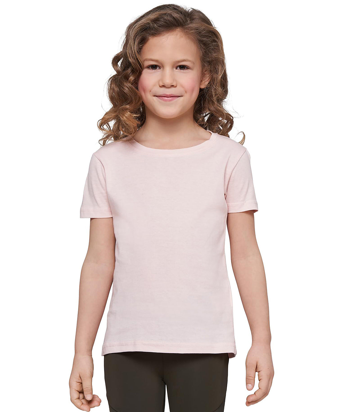 Build Your Brand Girls short sleeve tee, lifestyle photo
