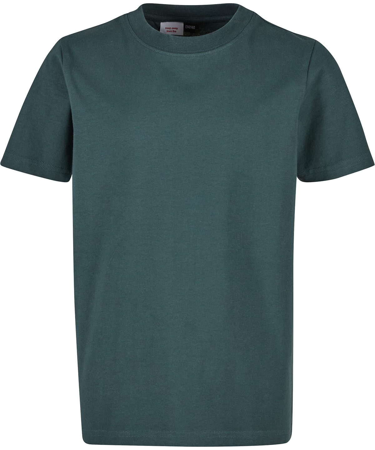 Build Your Brand Kids basic tee in Bottle Green, front view