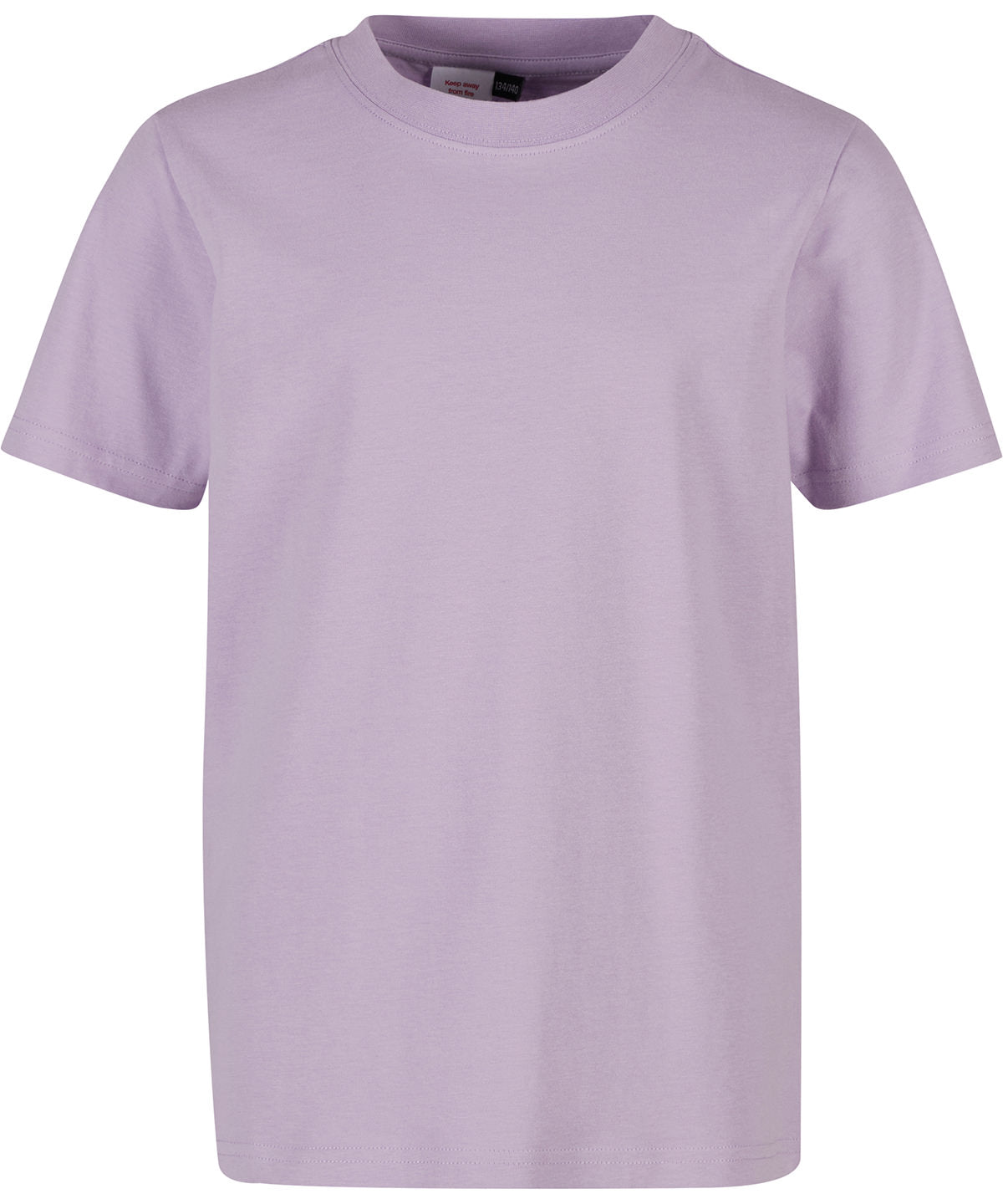 Build Your Brand Kids basic tee in Lilac, front view