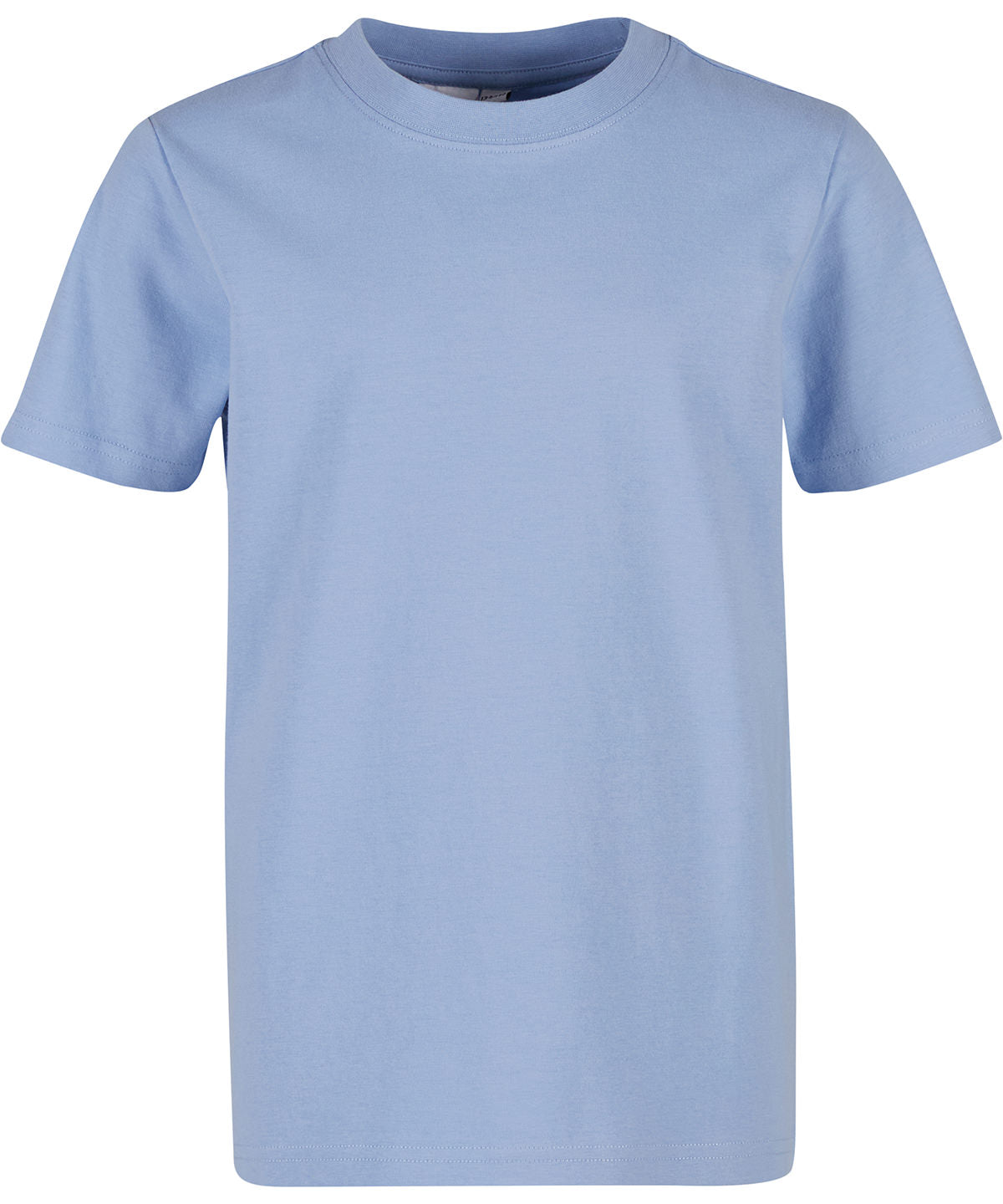 Build Your Brand Kids basic tee in Powder Blue, front view