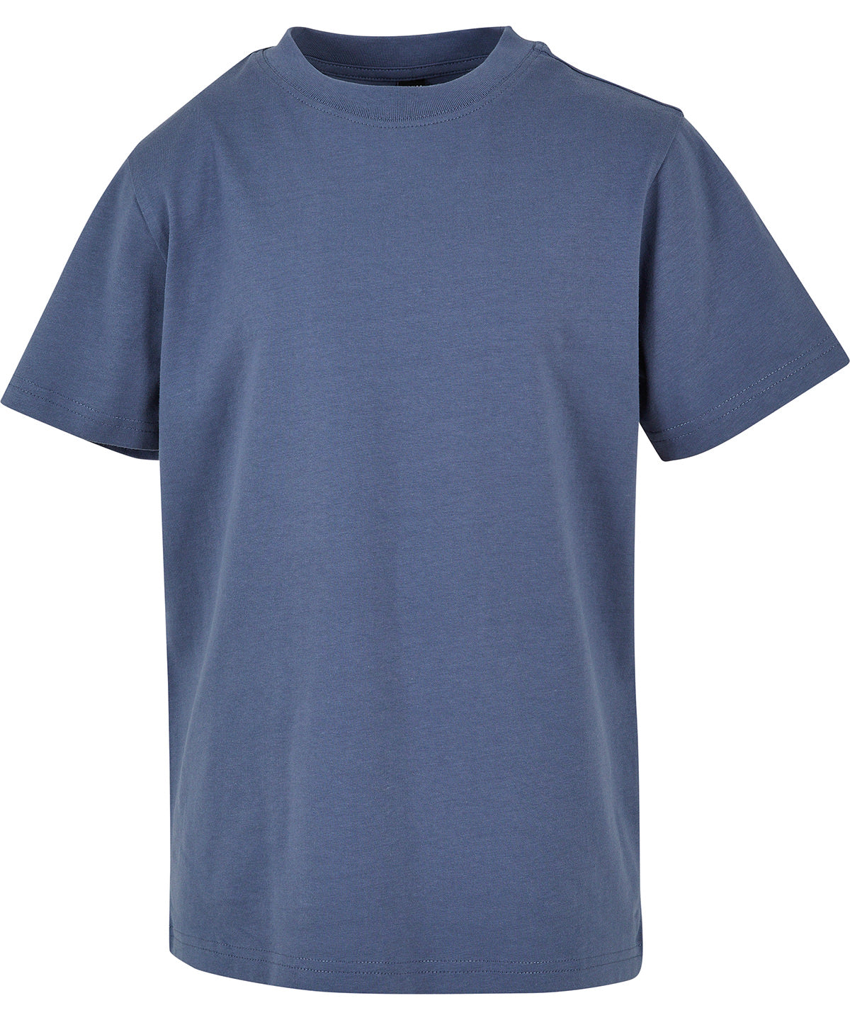 Build Your Brand Kids basic tee in Vintage Blue, front view