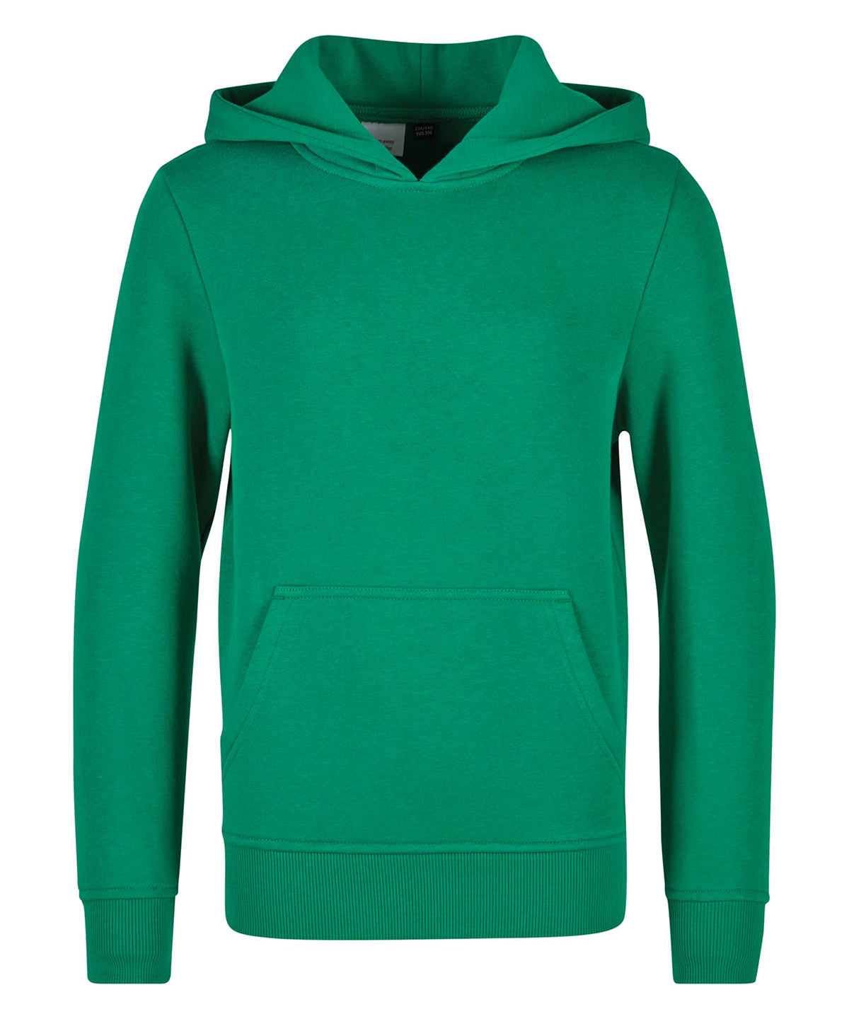 Build Your Brand Kids basic hoodie in C. Green, front view