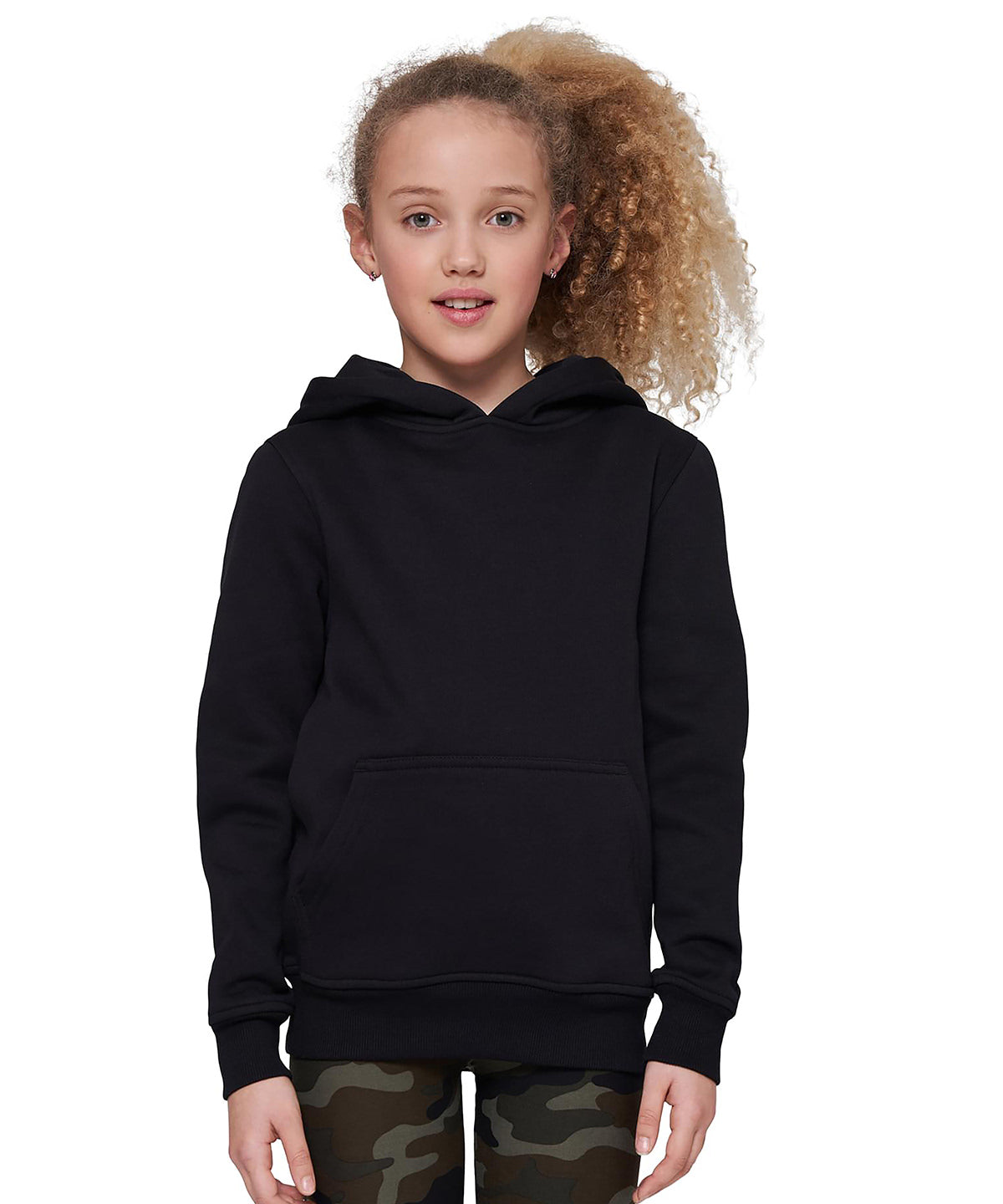 Build Your Brand Kids basic hoodie, lifestyle photo