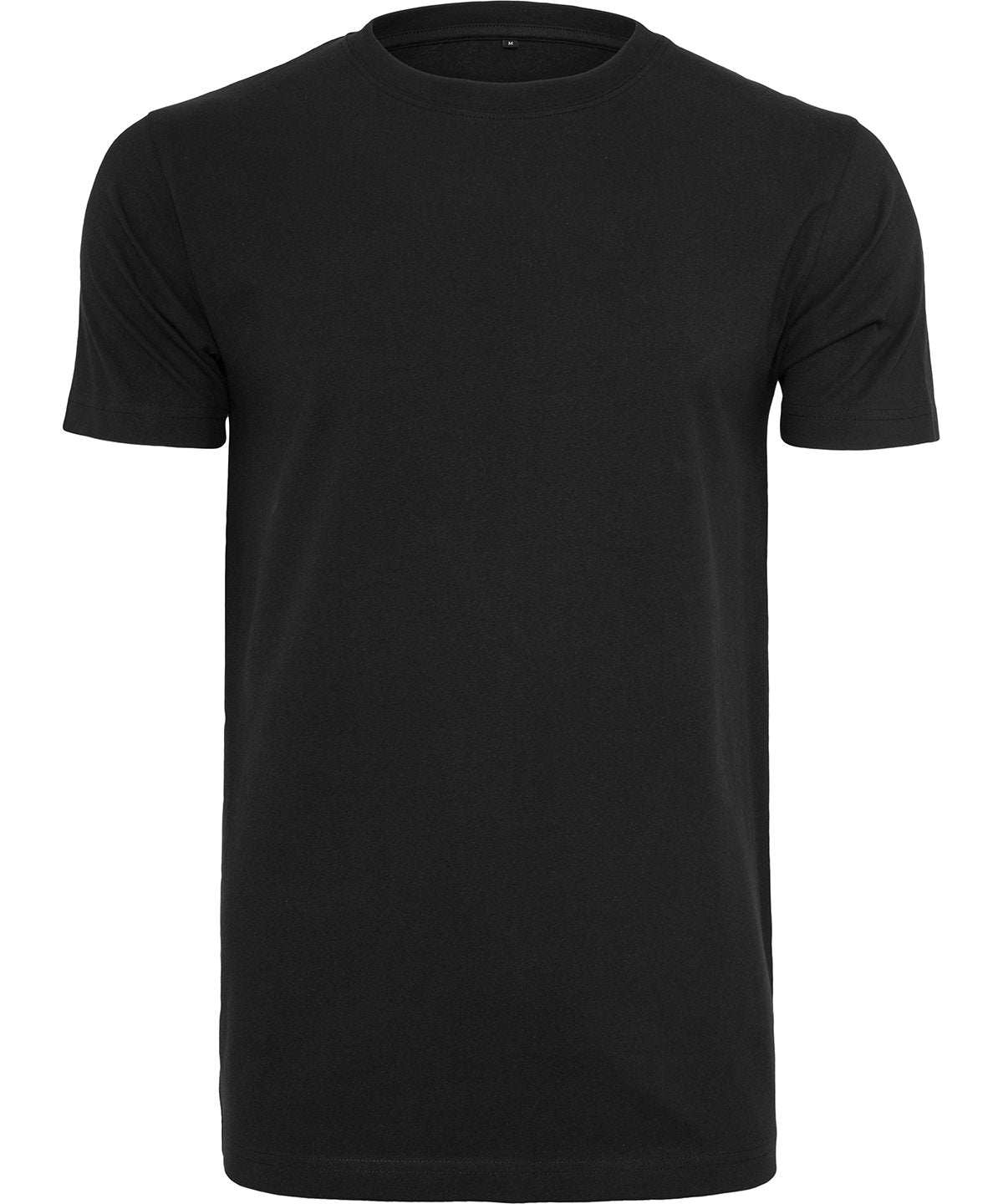 Build Your Brand Organic t-shirt round neck in Black, front view