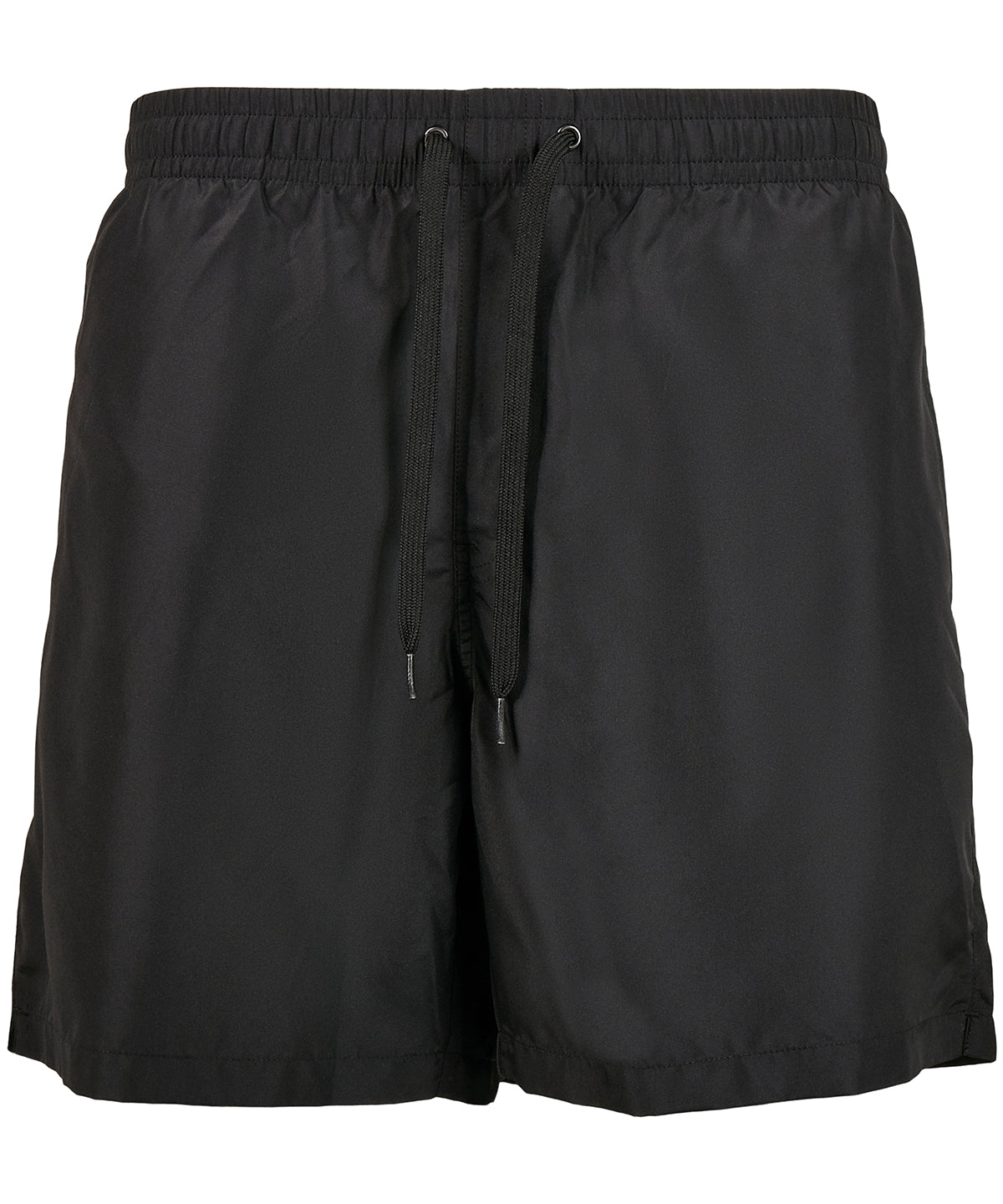Build Your Brand Recycled swim shorts in Black, front view