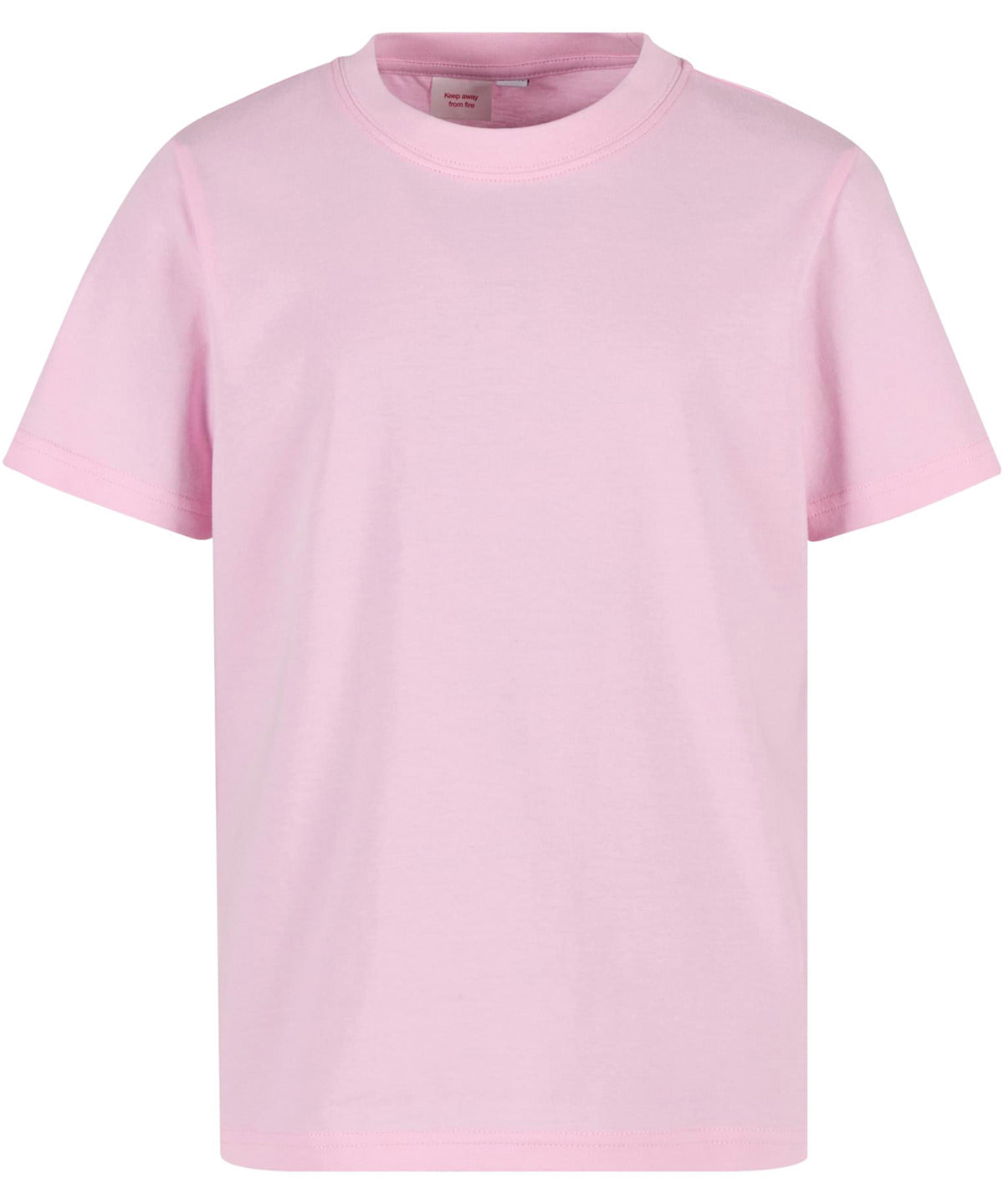 Build Your Brand Kids basic tee 2.0 in Soft Pink, front view