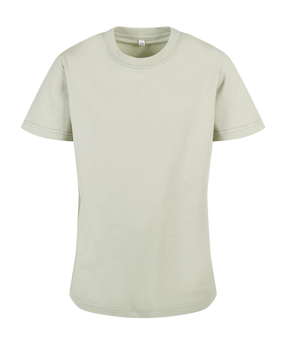Build Your Brand Kids basic tee 2.0 in Soft Salvia, front view