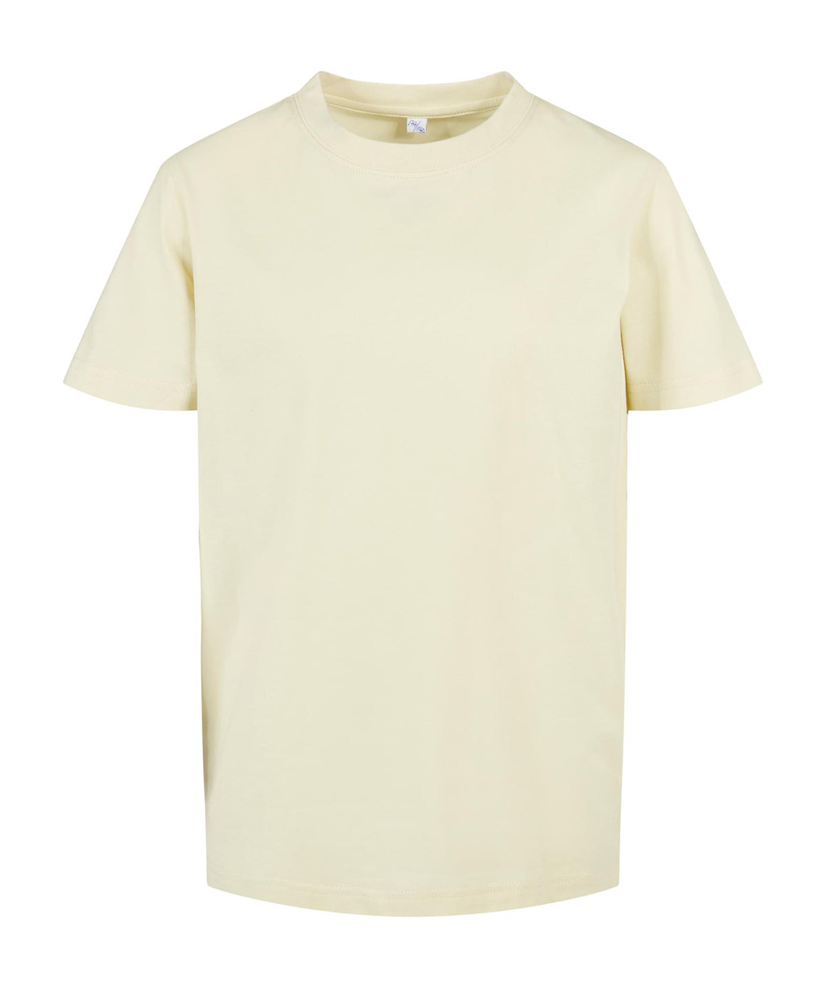 Build Your Brand Kids basic tee 2.0 in Soft Yellow, front view