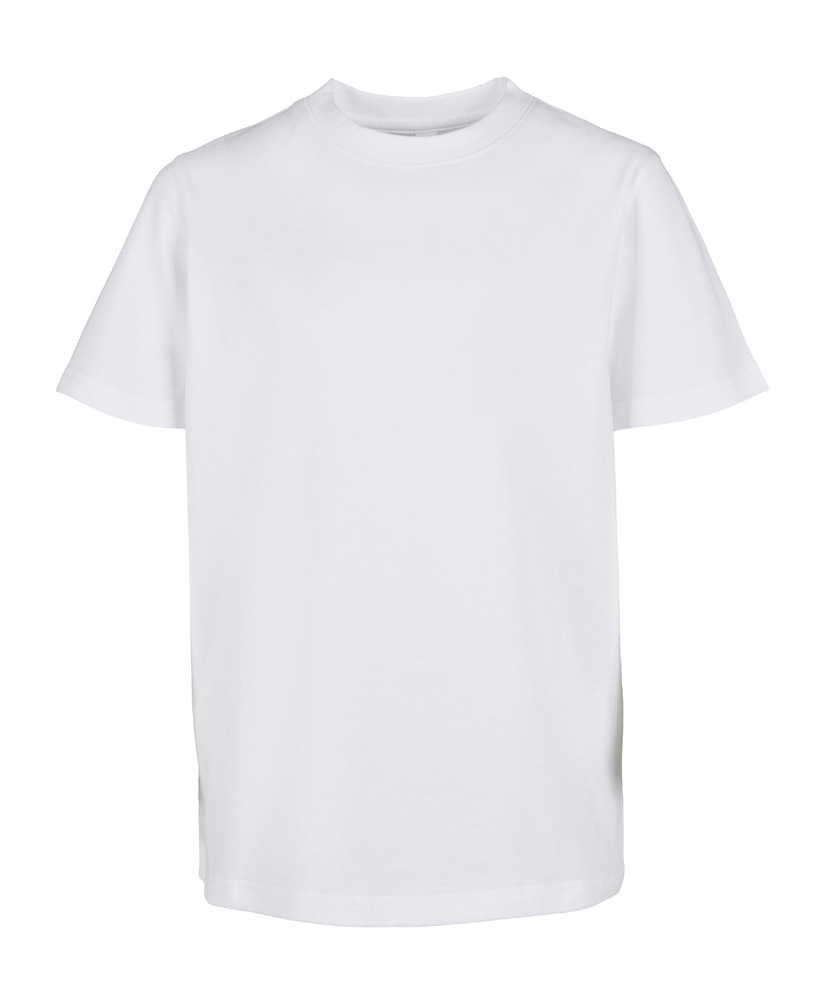 Build Your Brand Kids basic tee 2.0 in White, front view