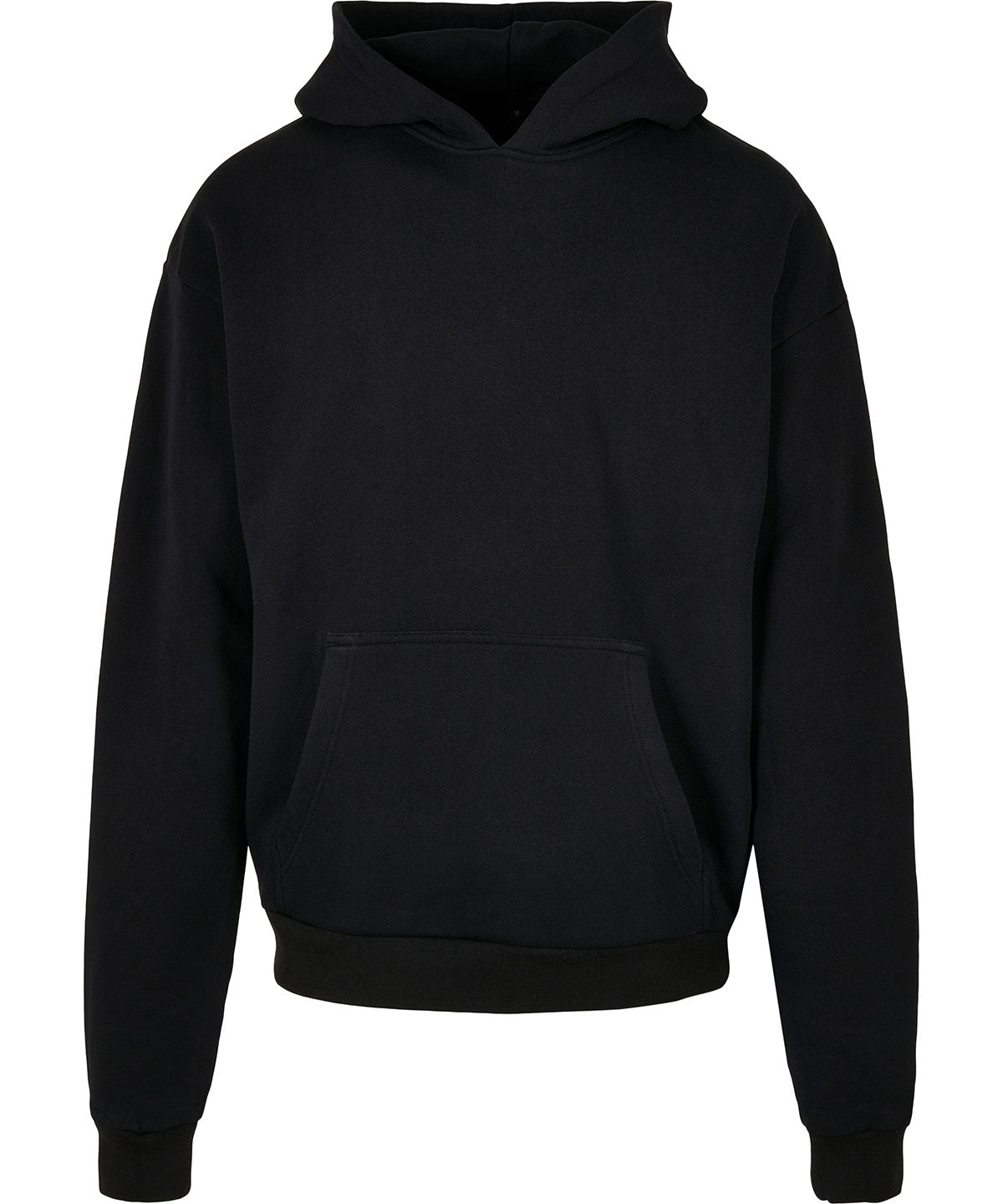 Build Your Brand Ultra heavy hoodie in Black, front view
