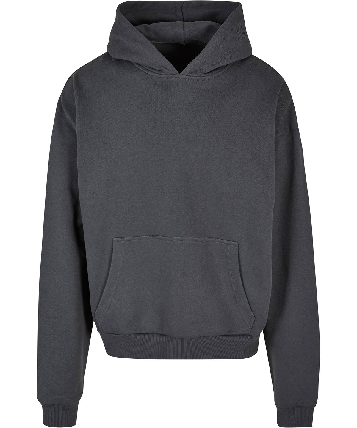 Build Your Brand Ultra heavy hoodie in Dark Grey, front view
