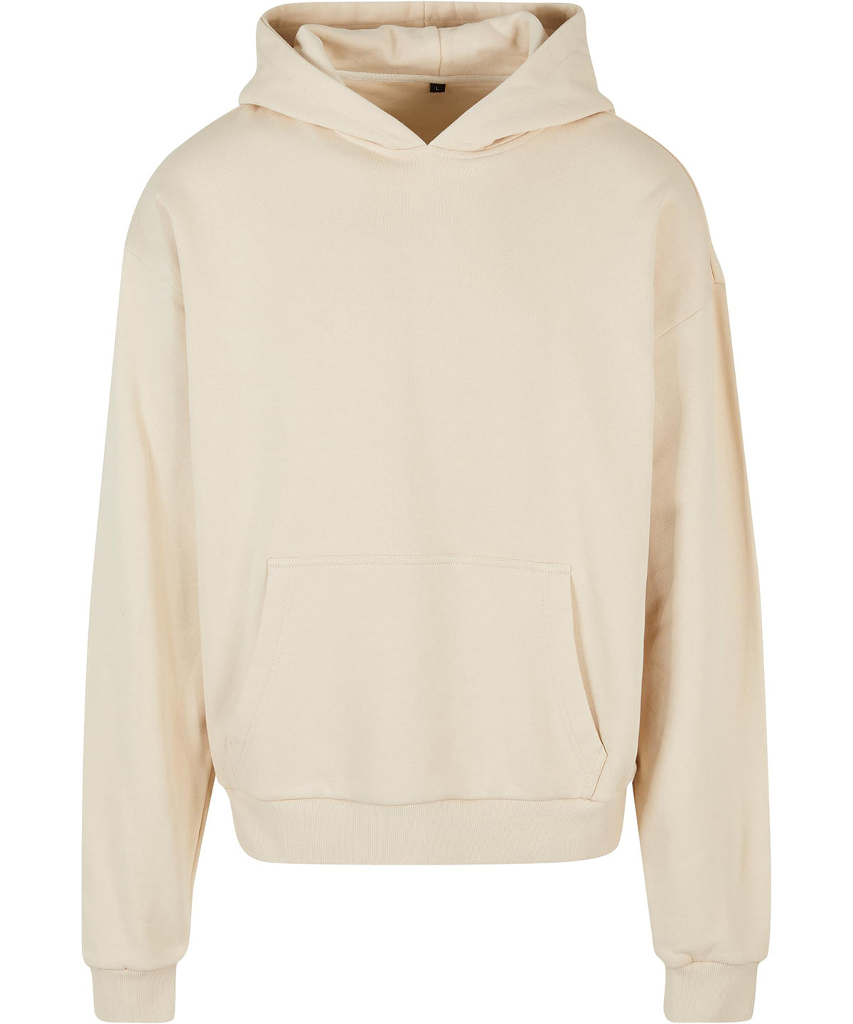 Build Your Brand Ultra heavy hoodie in Sand, front view