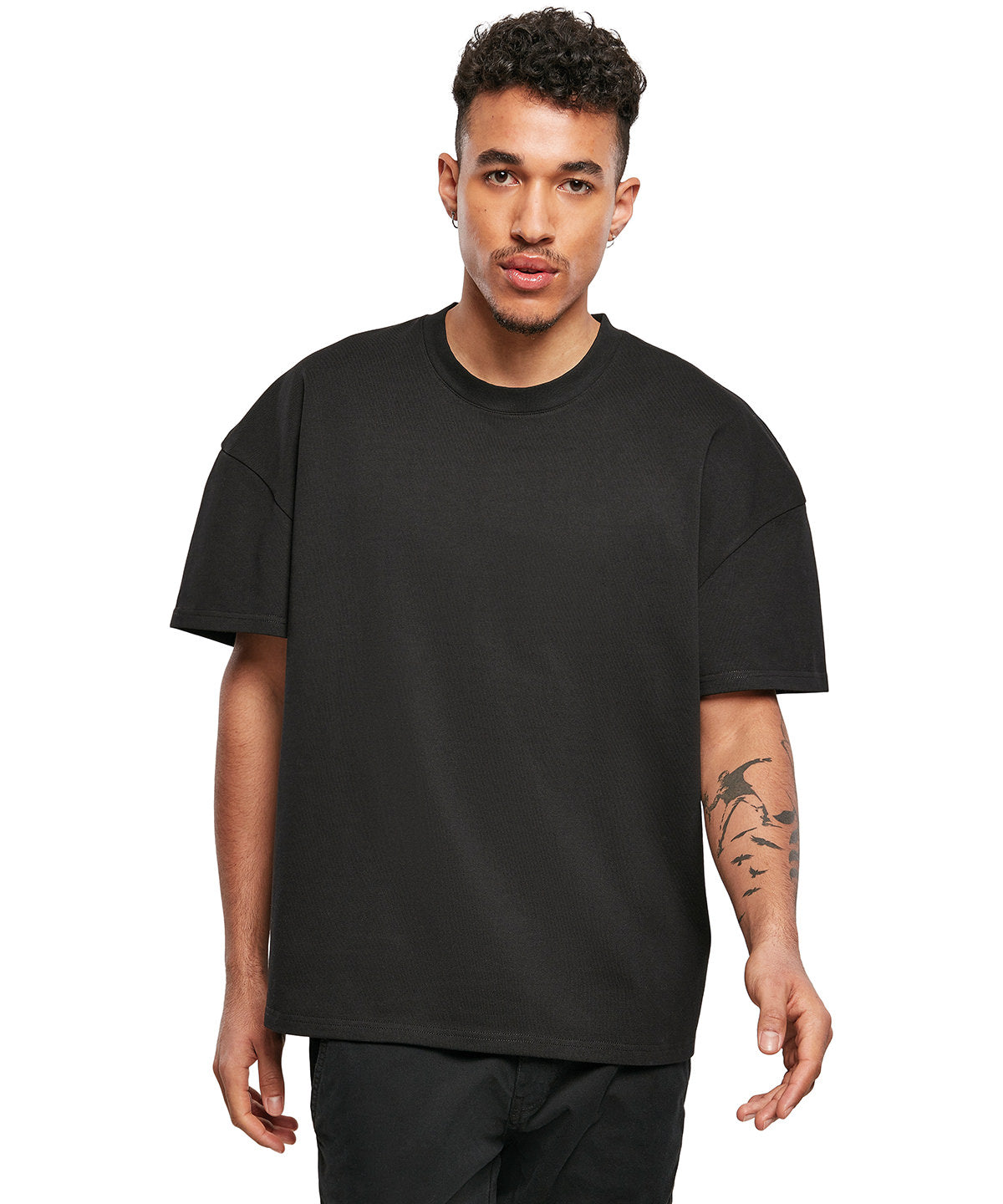 Build Your Brand Ultra heavy cotton box tee, lifestyle photo