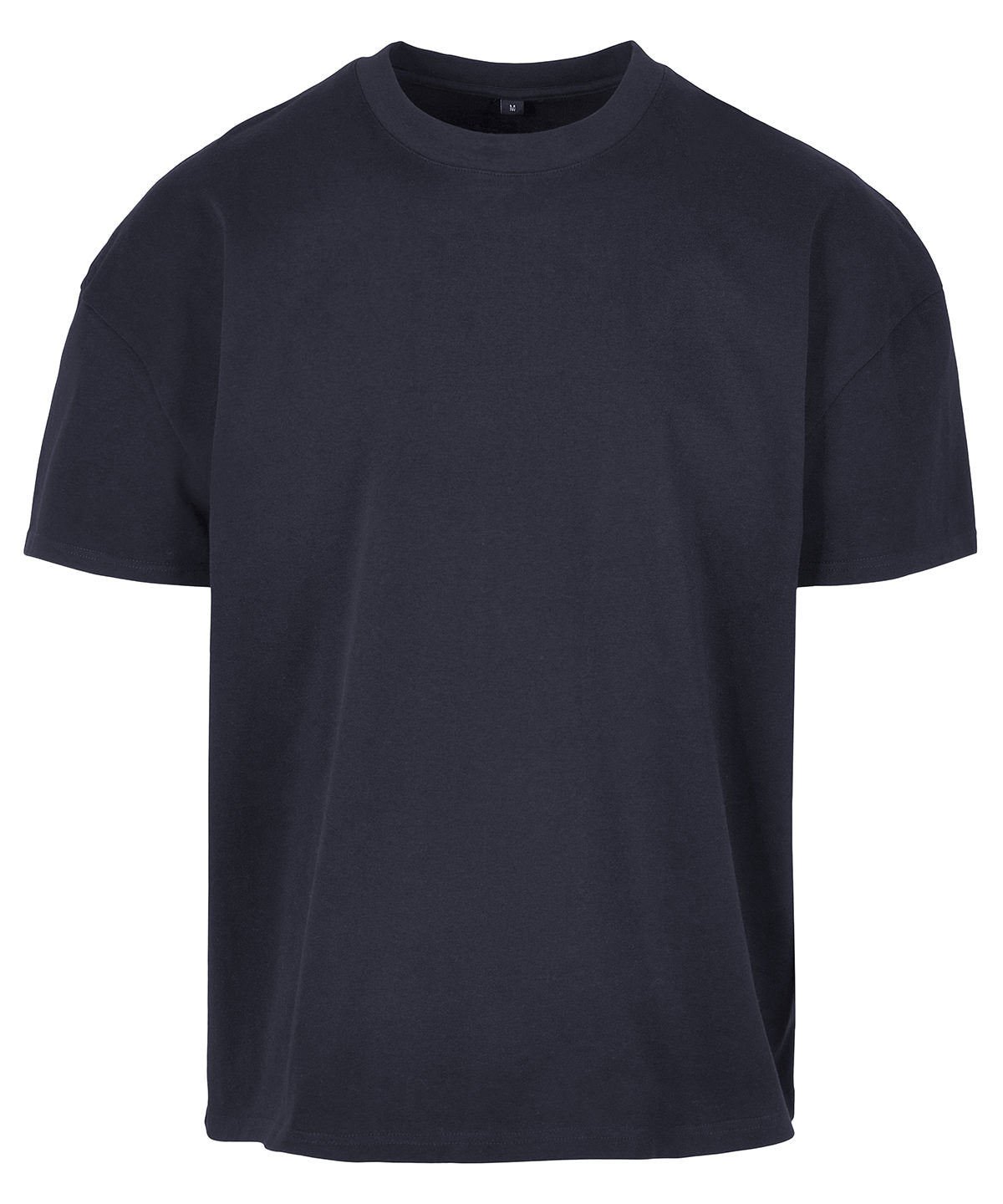 Build Your Brand Ultra heavy cotton box tee in Navy, front view