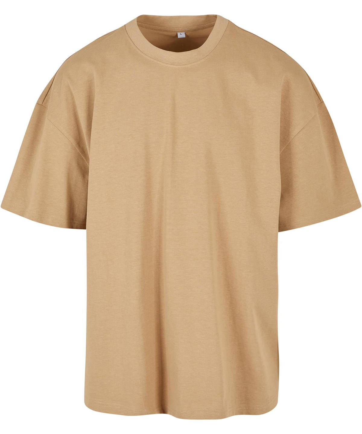 Build Your Brand Ultra heavy cotton box tee in Union Beige, front view