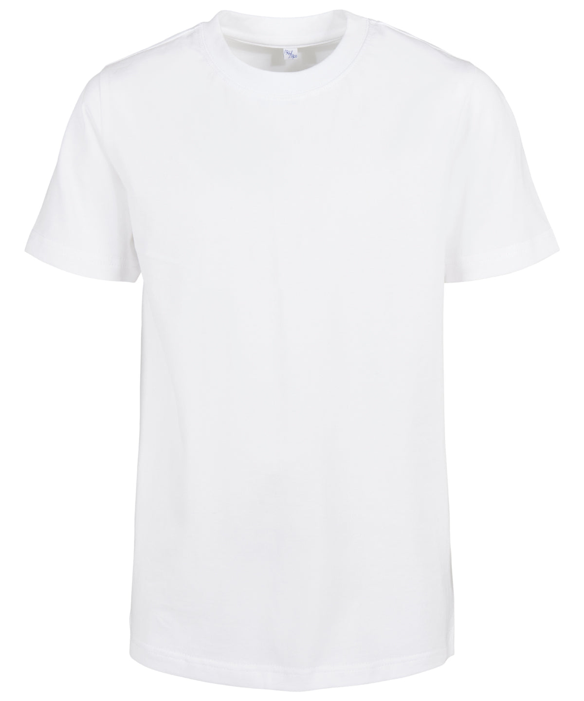 Build Your Brand Organic kids basic tee in White, front view