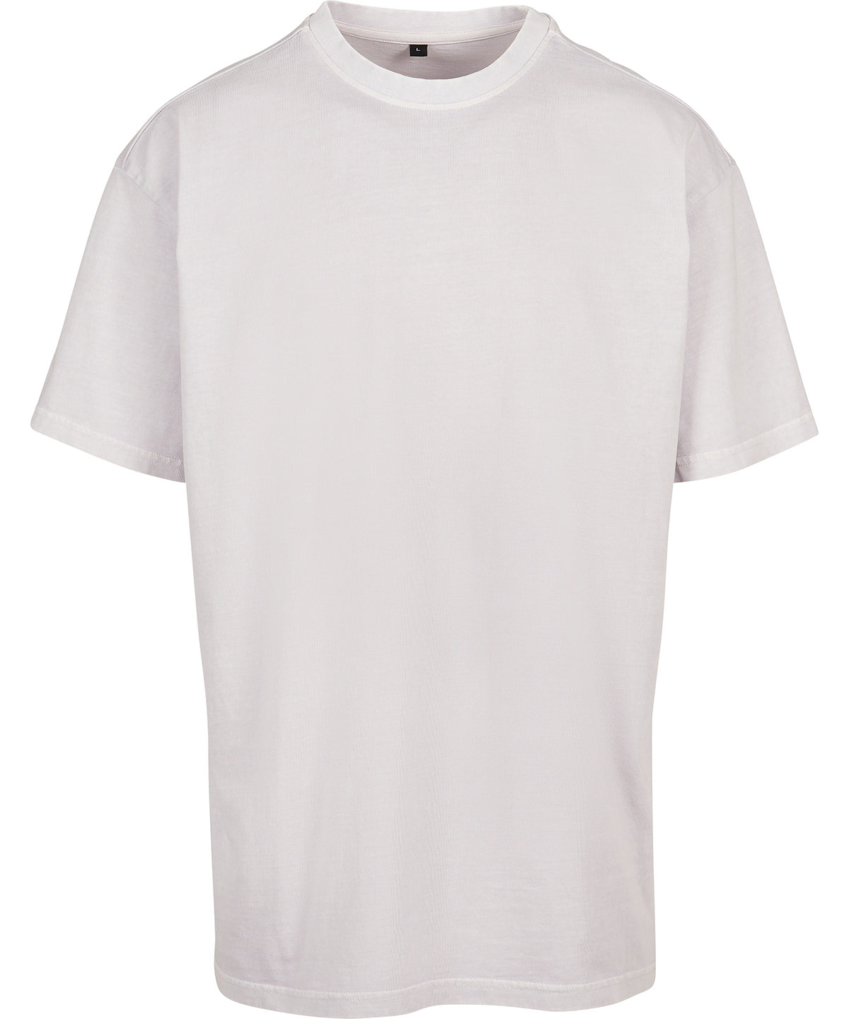 Build Your Brand Acid washed heavy oversized tee in Soft Lilac, front view