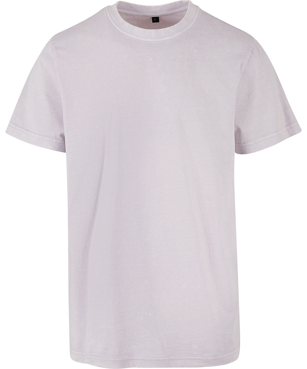 Build Your Brand Acid washed round neck tee in Soft Lilac, front view