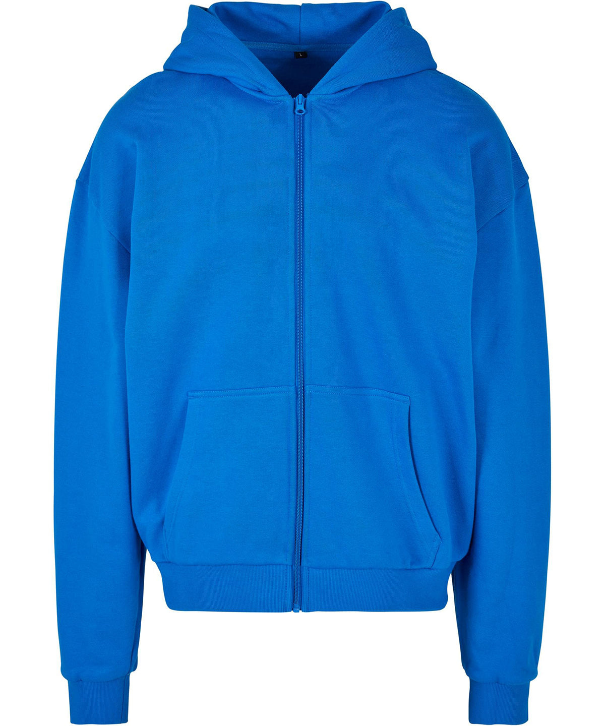 Build Your Brand Ultra heavy zip hoodie in Cobalt Blue, front view