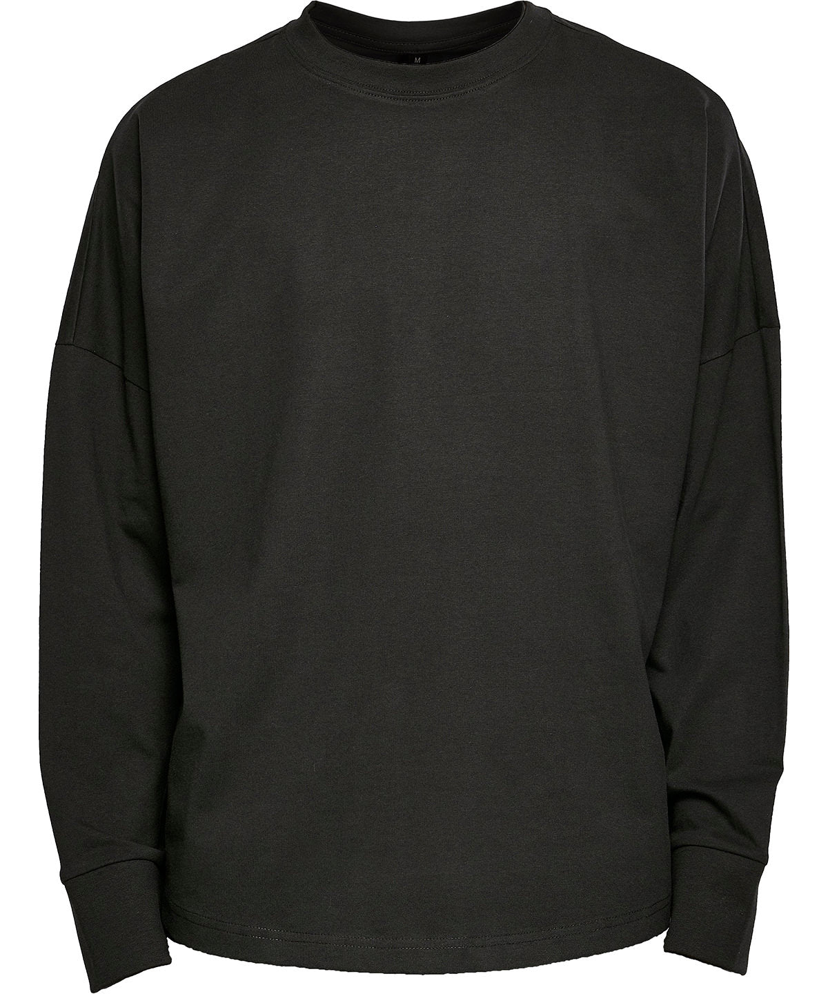Build Your Brand Oversize cut on sleeve long sleeve in Black, front view