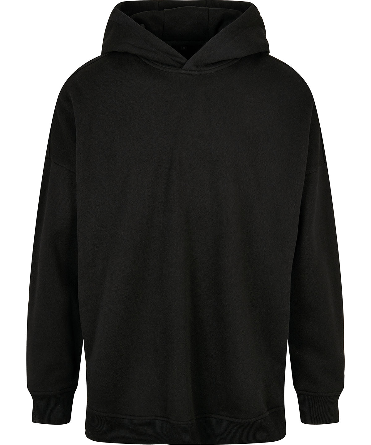 Build Your Brand Oversized cut-on sleeve hoodie in Black, front view
