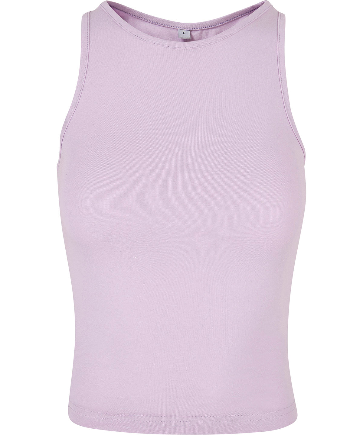Build Your Brand Women’s racerback top in Lilac, front view