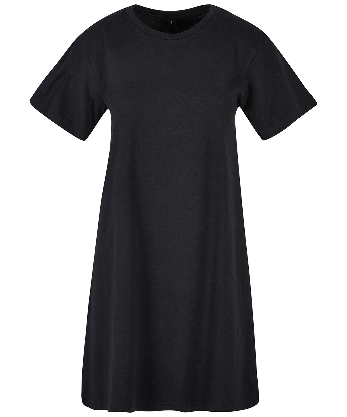 Build Your Brand Women’s tee dress in Black, front view