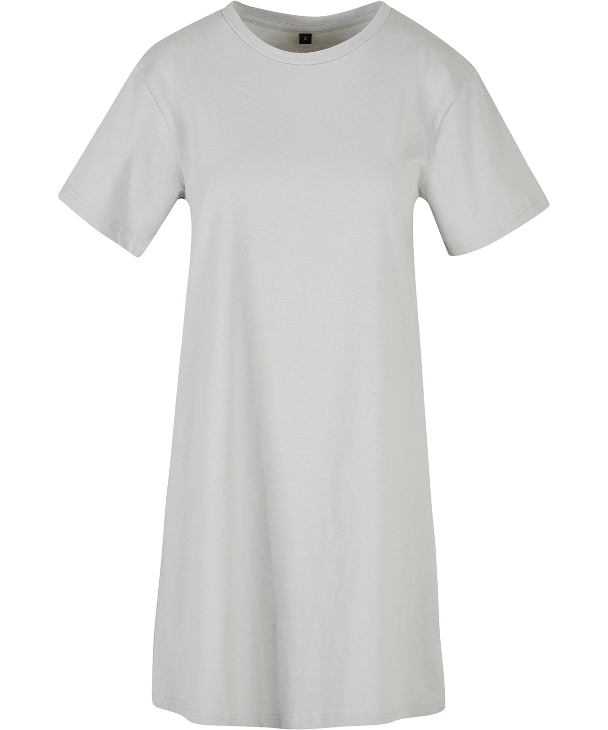 Build Your Brand Women’s tee dress in Light Asphalt, front view