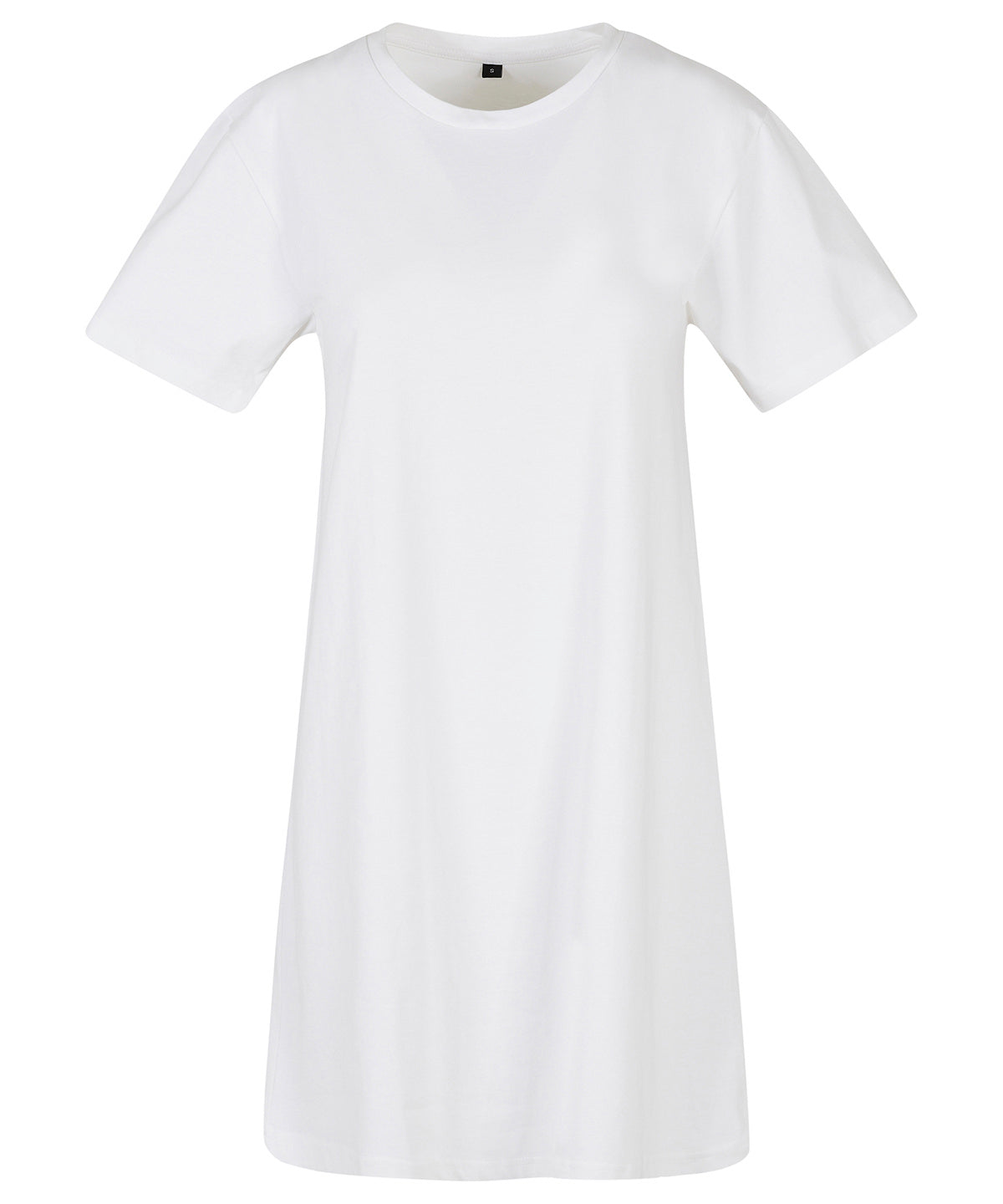 Build Your Brand Women’s tee dress in White, front view
