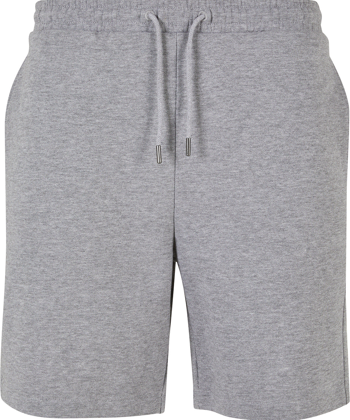 Build Your Brand Ultra-heavy sweatshorts in Heather Grey, front view