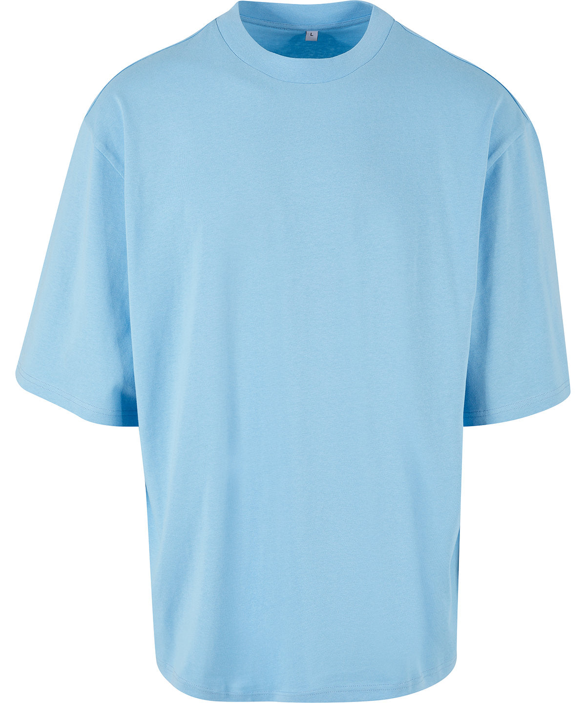 Build Your Brand Oversized sleeve tee in Baltic Blue, front view
