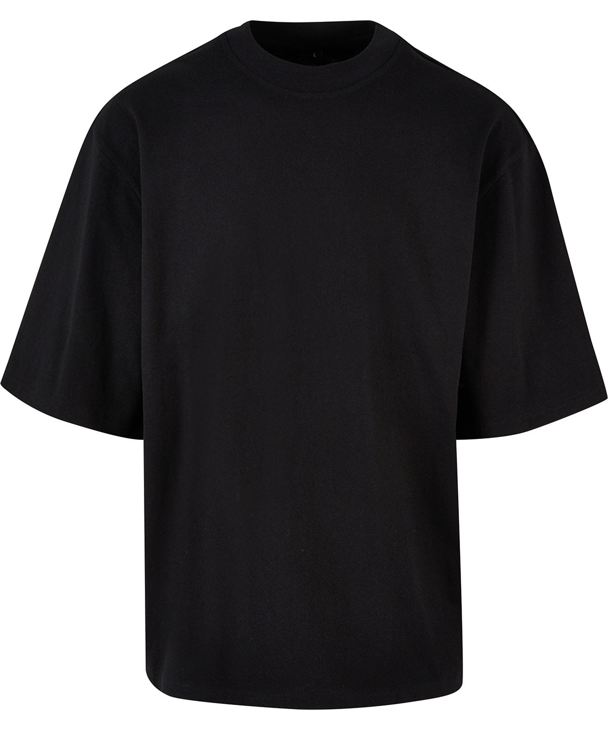 Build Your Brand Oversized sleeve tee in Black, front view