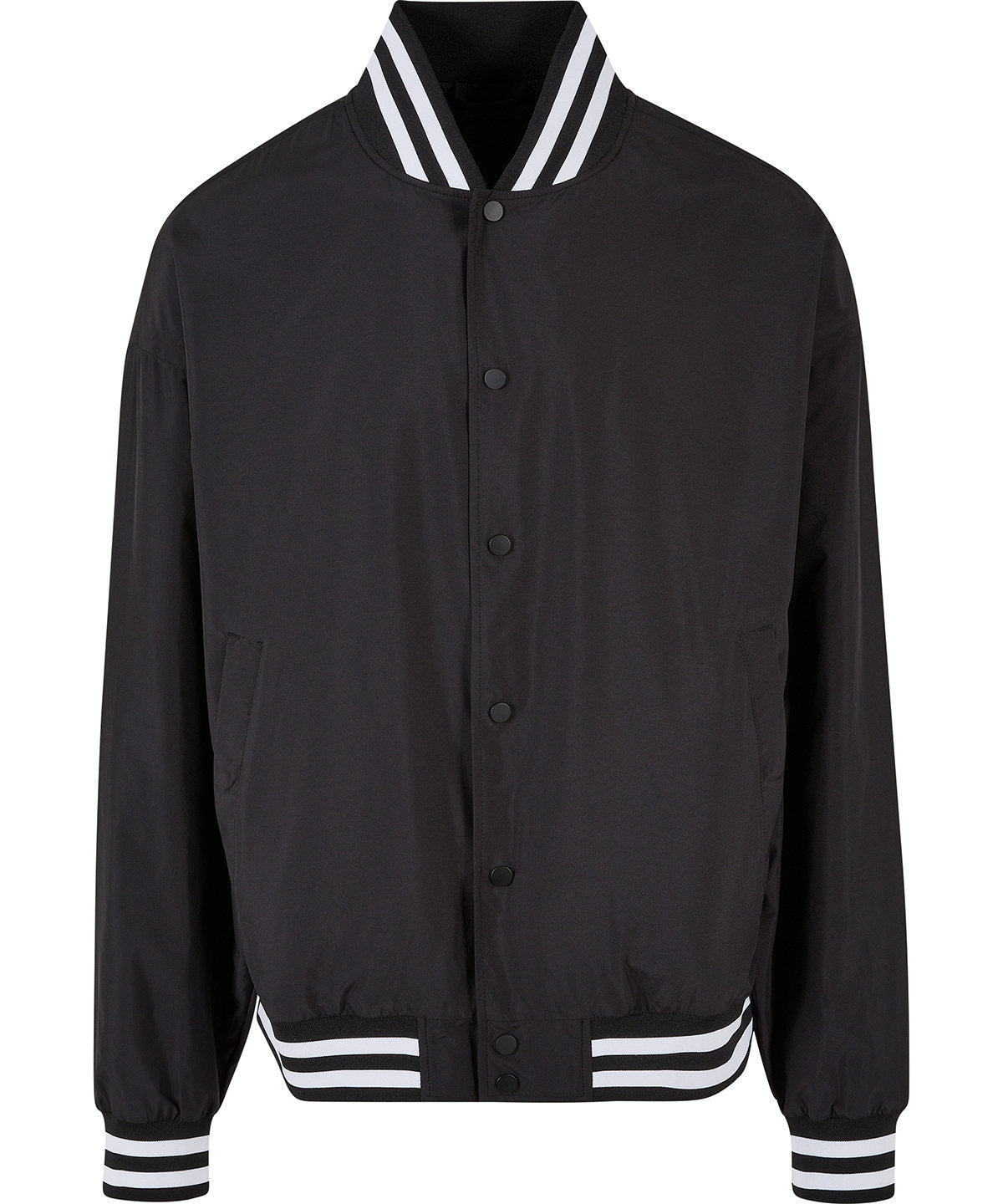 Build Your Brand Light college jacket in Black, front view