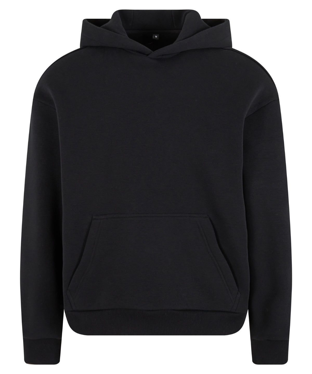 Build Your Brand Fluffy hoodie in Black, front view