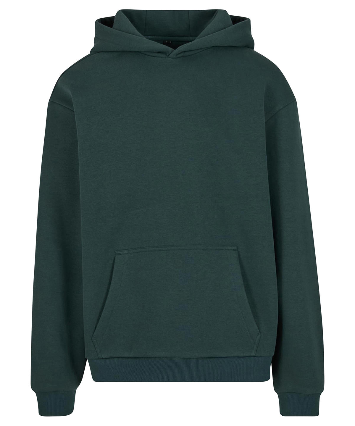 Build Your Brand Fluffy hoodie in Bottle Green, front view