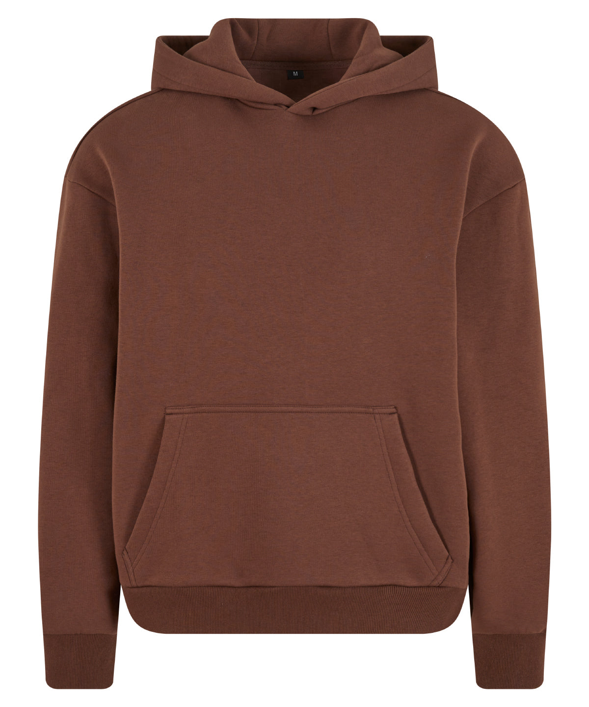 Build Your Brand Fluffy hoodie in Chocolate Brown, front view